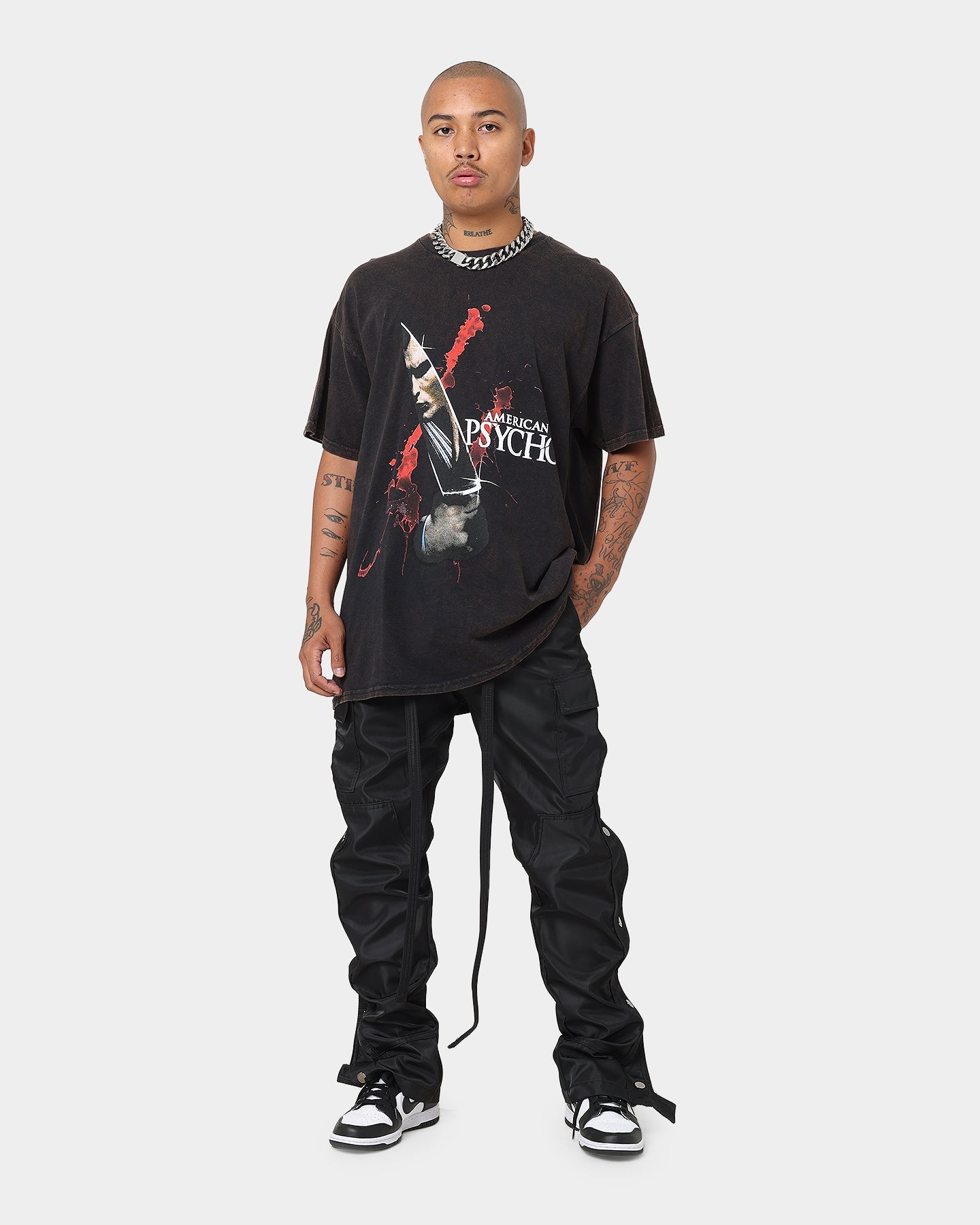 Goat Crew X American Psycho Knife Vintage T-Shirt Black Wash