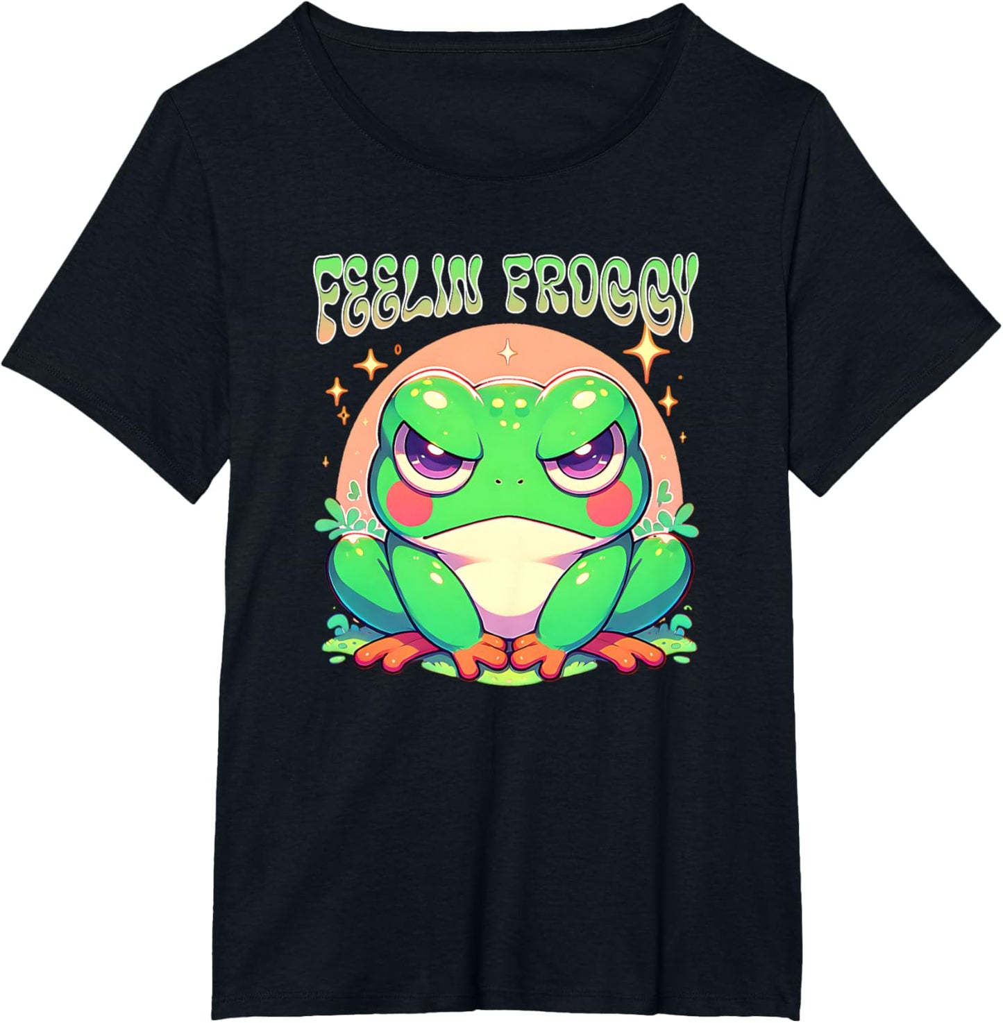 Grumpy Frog Feelin Froggy Cute Japanese Anime Style Girls