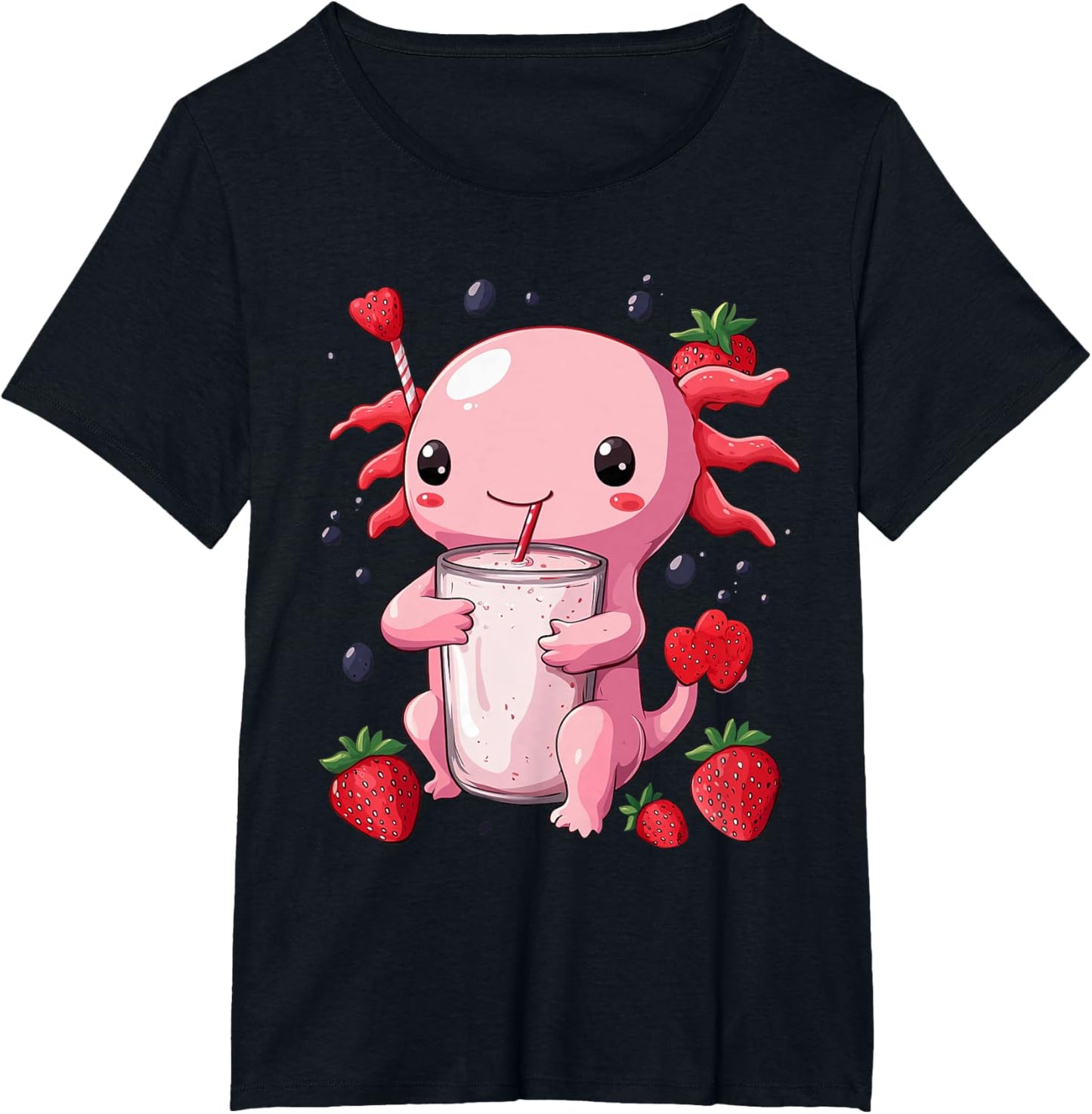 cute axolotl drinks bubble tea bubbletea anime kawaii