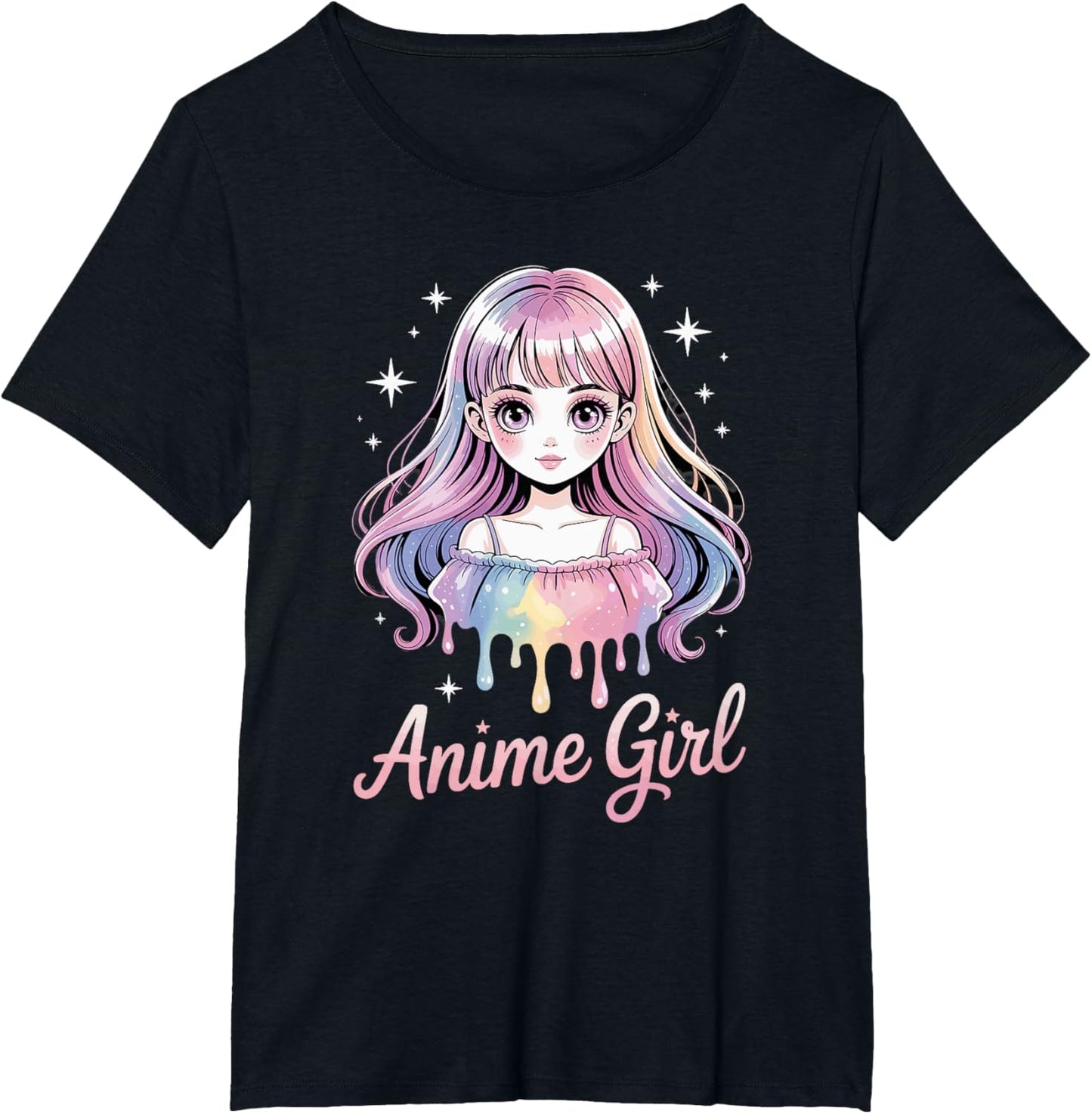 Cute Watercolor Pastel Art Kawaii Anime Girl