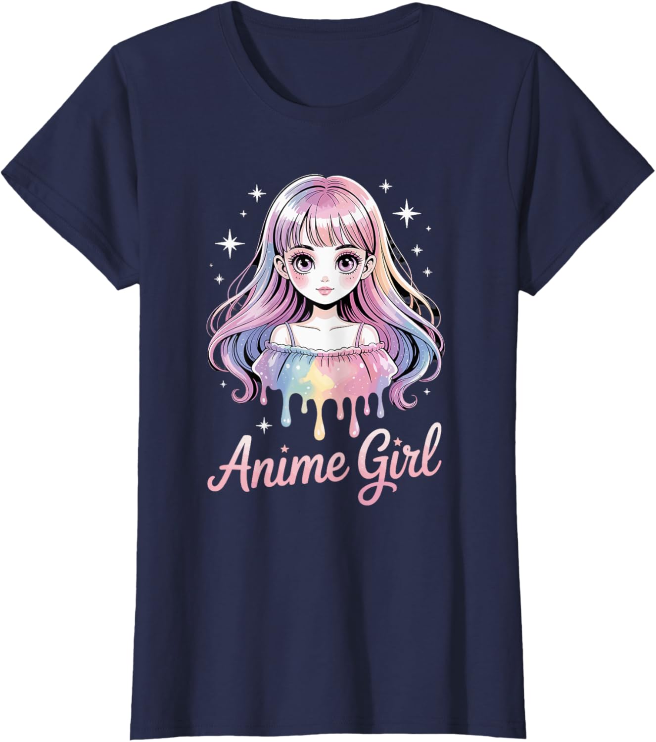 Cute Watercolor Pastel Art Kawaii Anime Girl