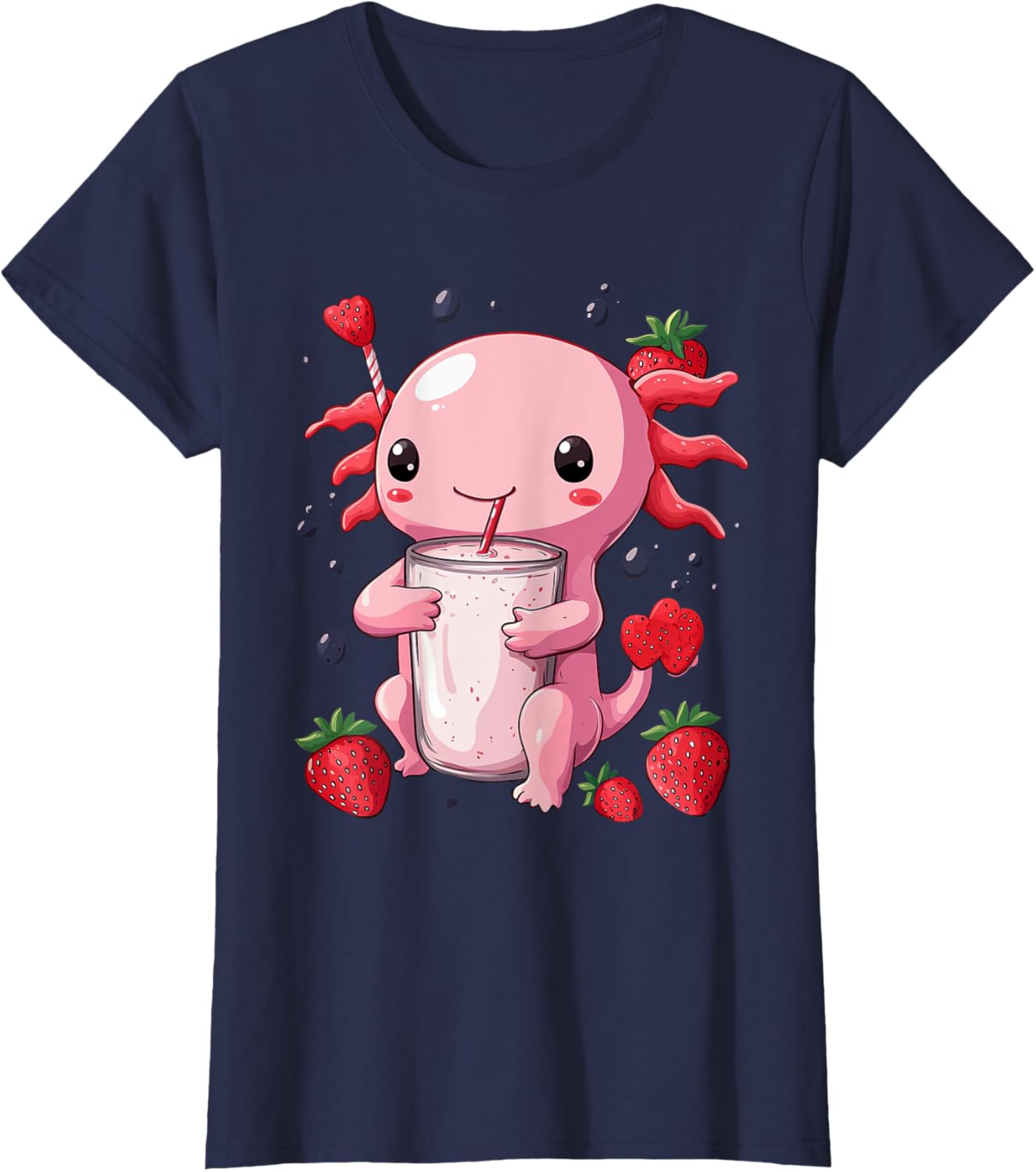 cute axolotl drinks bubble tea bubbletea anime kawaii
