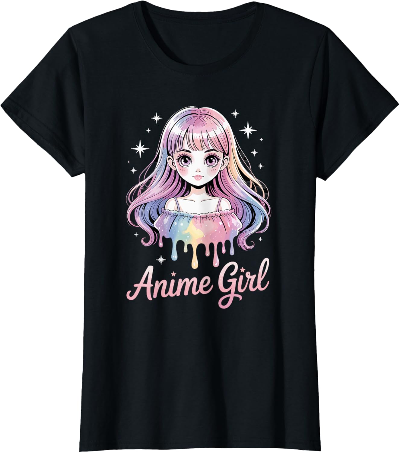 Cute Watercolor Pastel Art Kawaii Anime Girl