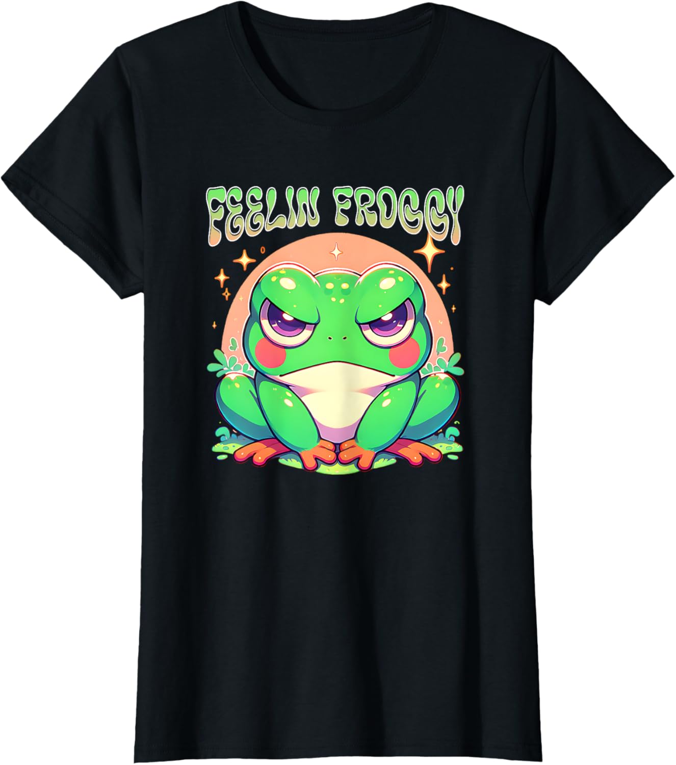 Grumpy Frog Feelin Froggy Cute Japanese Anime Style Girls