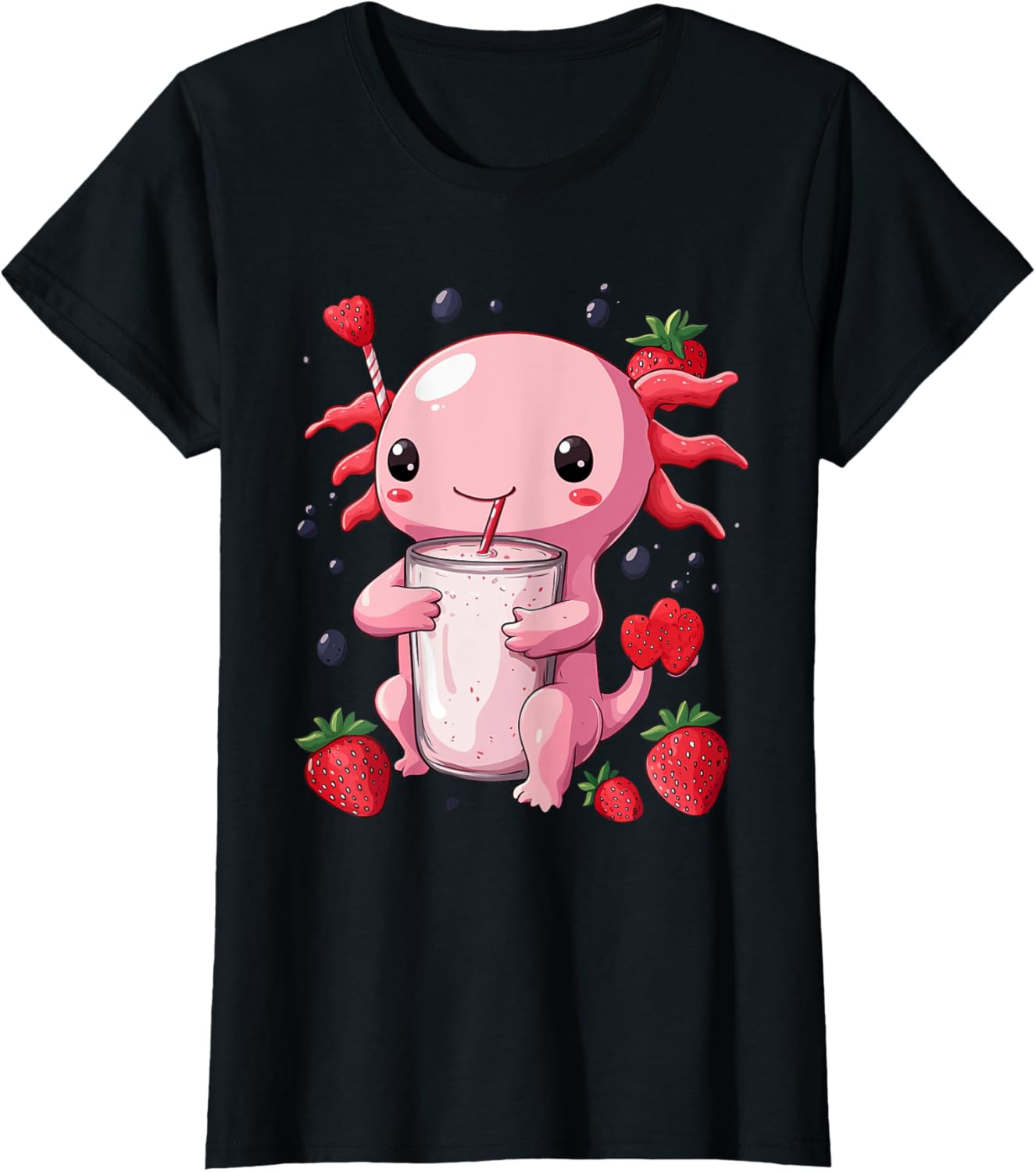 cute axolotl drinks bubble tea bubbletea anime kawaii