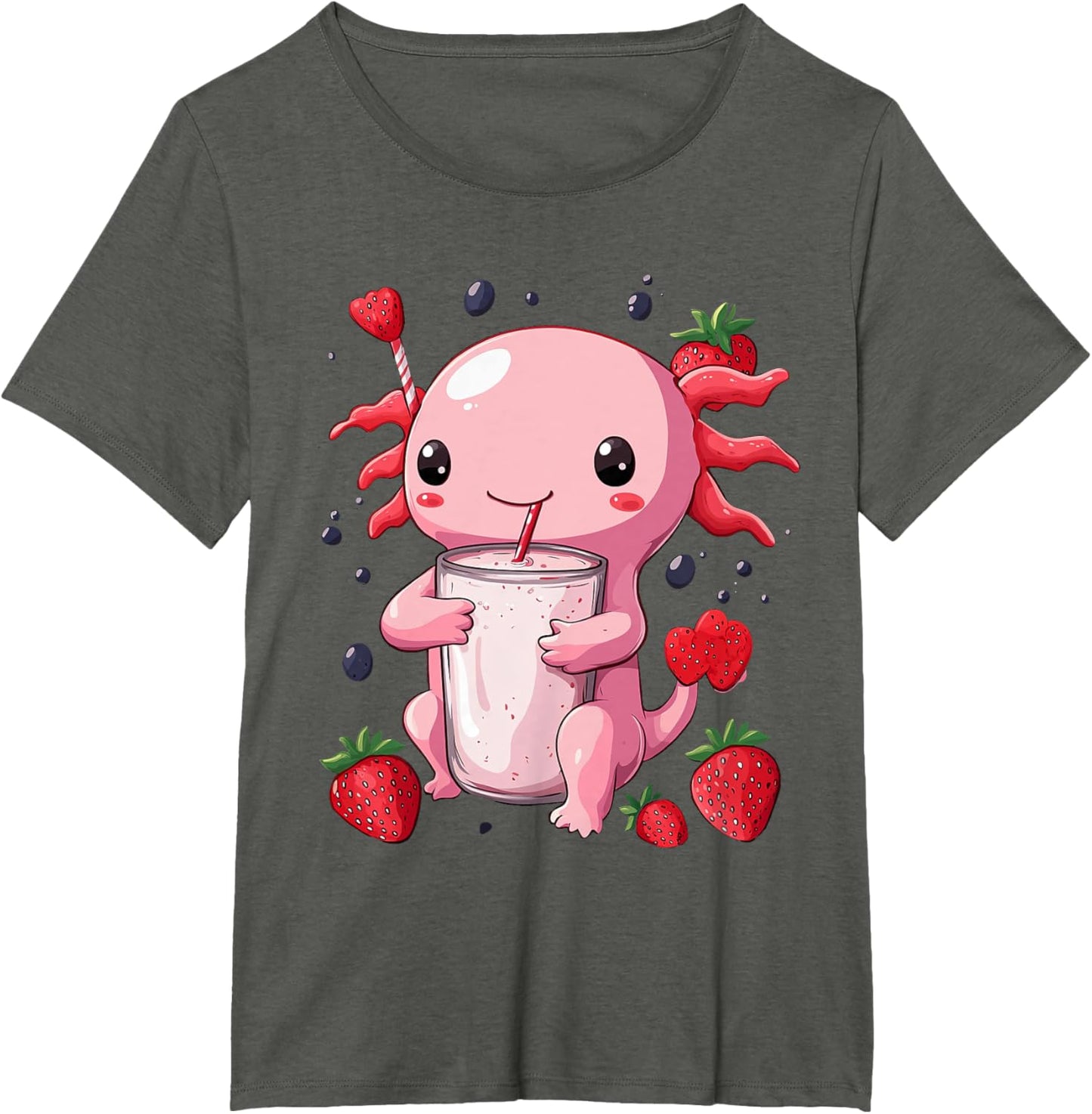 cute axolotl drinks bubble tea bubbletea anime kawaii