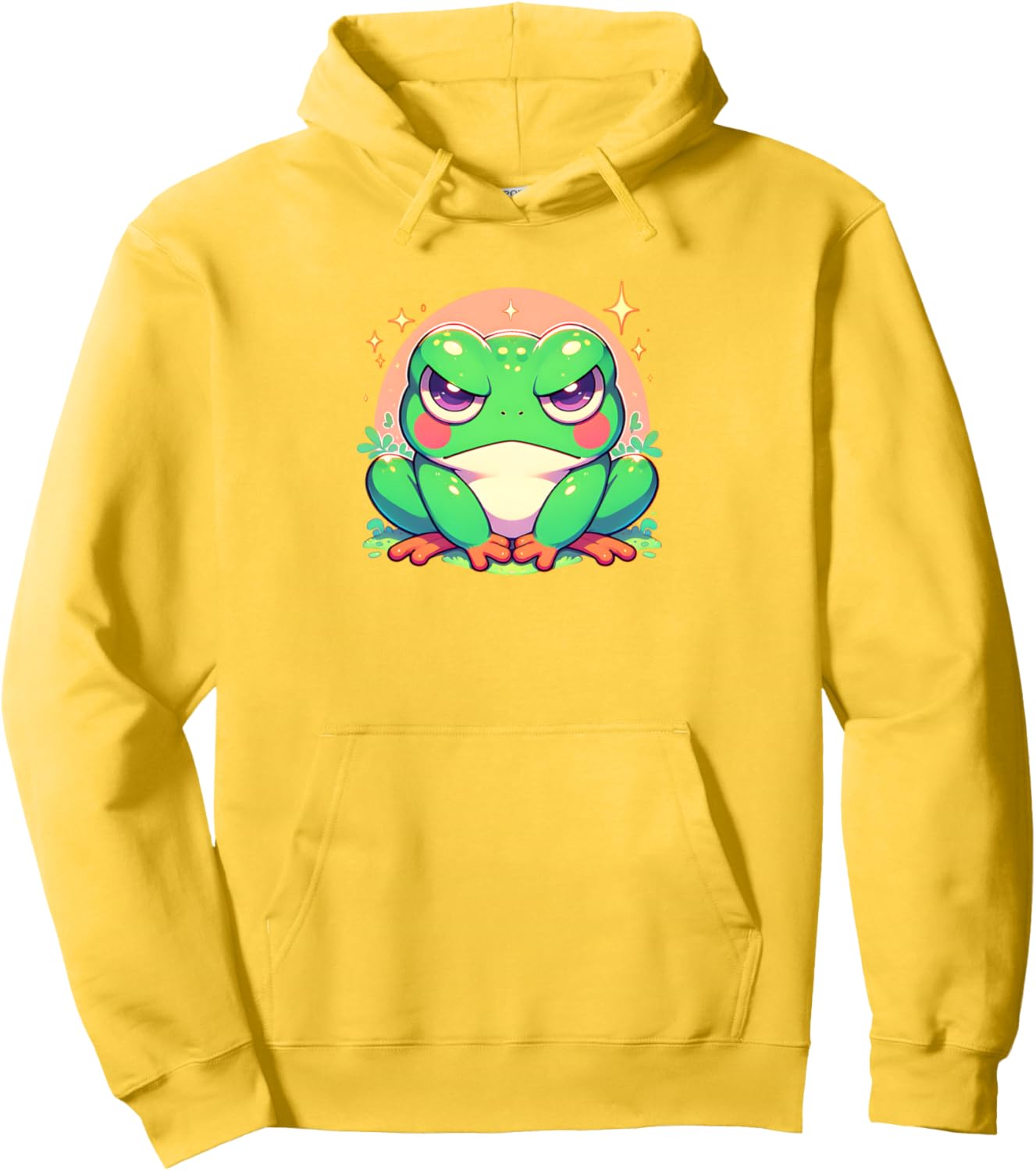 Grumpy Frog Cute Japanese Anime Style Girls Graphic Pullover Hoodie