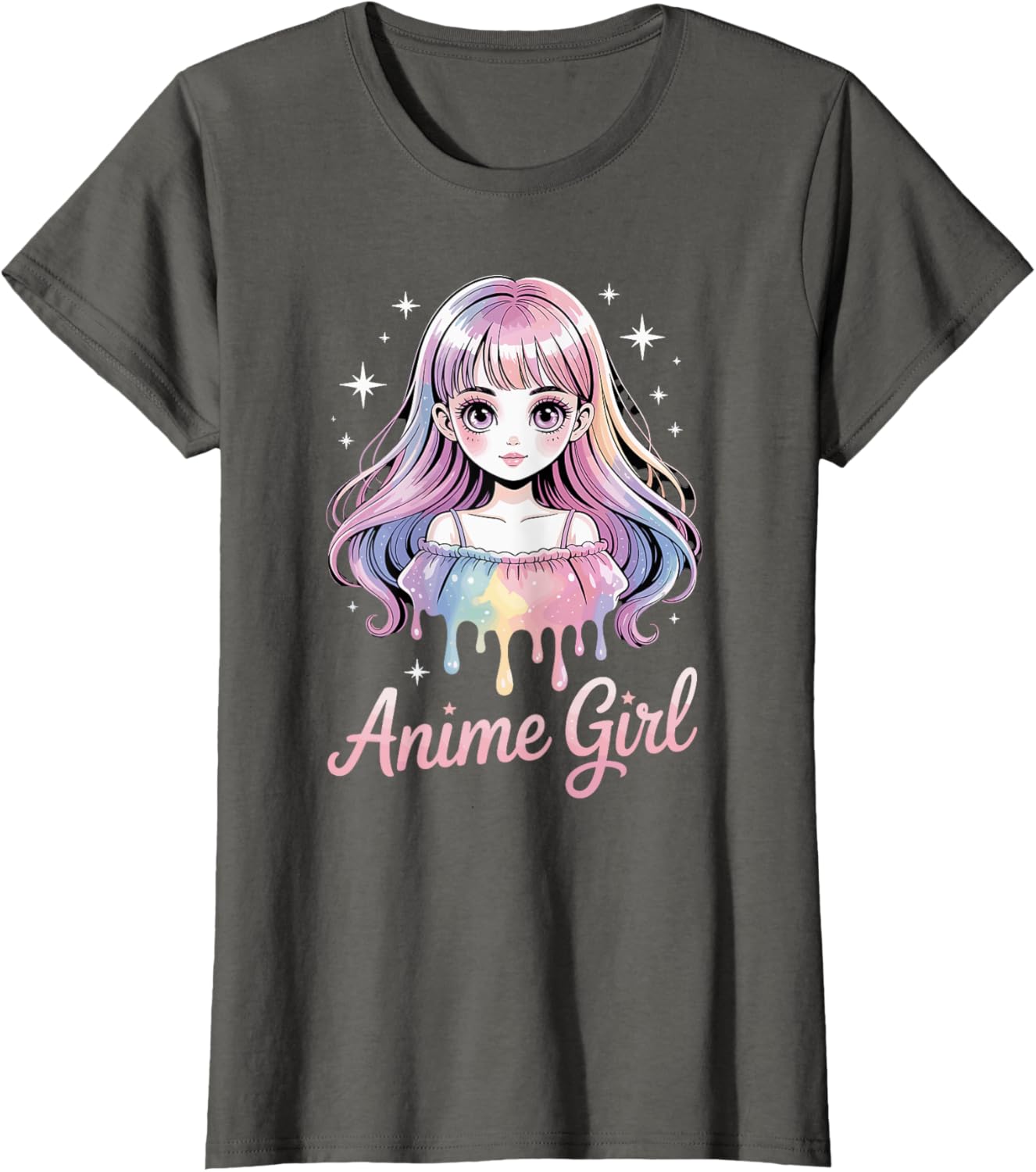 Cute Watercolor Pastel Art Kawaii Anime Girl