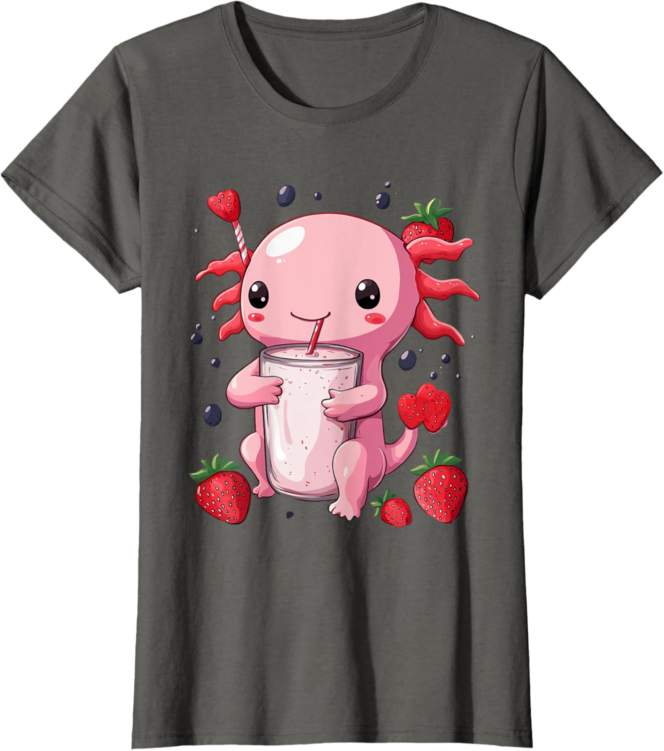 cute axolotl drinks bubble tea bubbletea anime kawaii