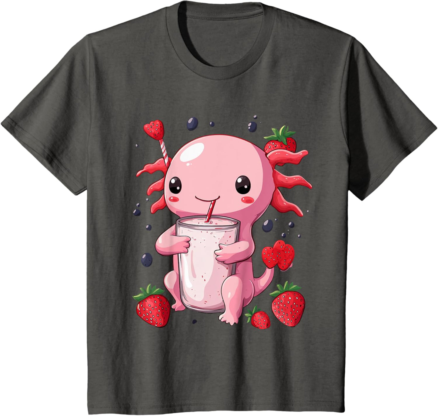 cute axolotl drinks bubble tea bubbletea anime kawaii
