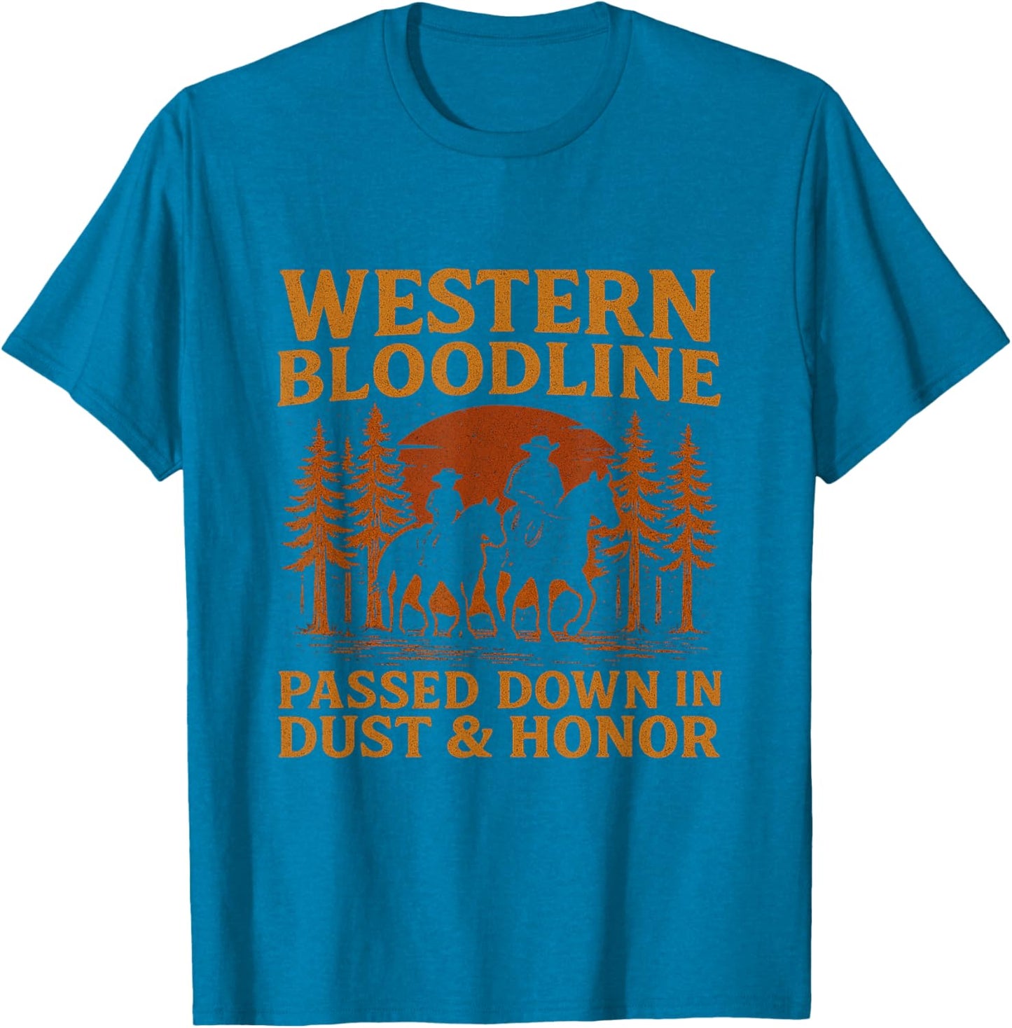 Father Son Cowboy Riding Western Legacy Vintage Tee