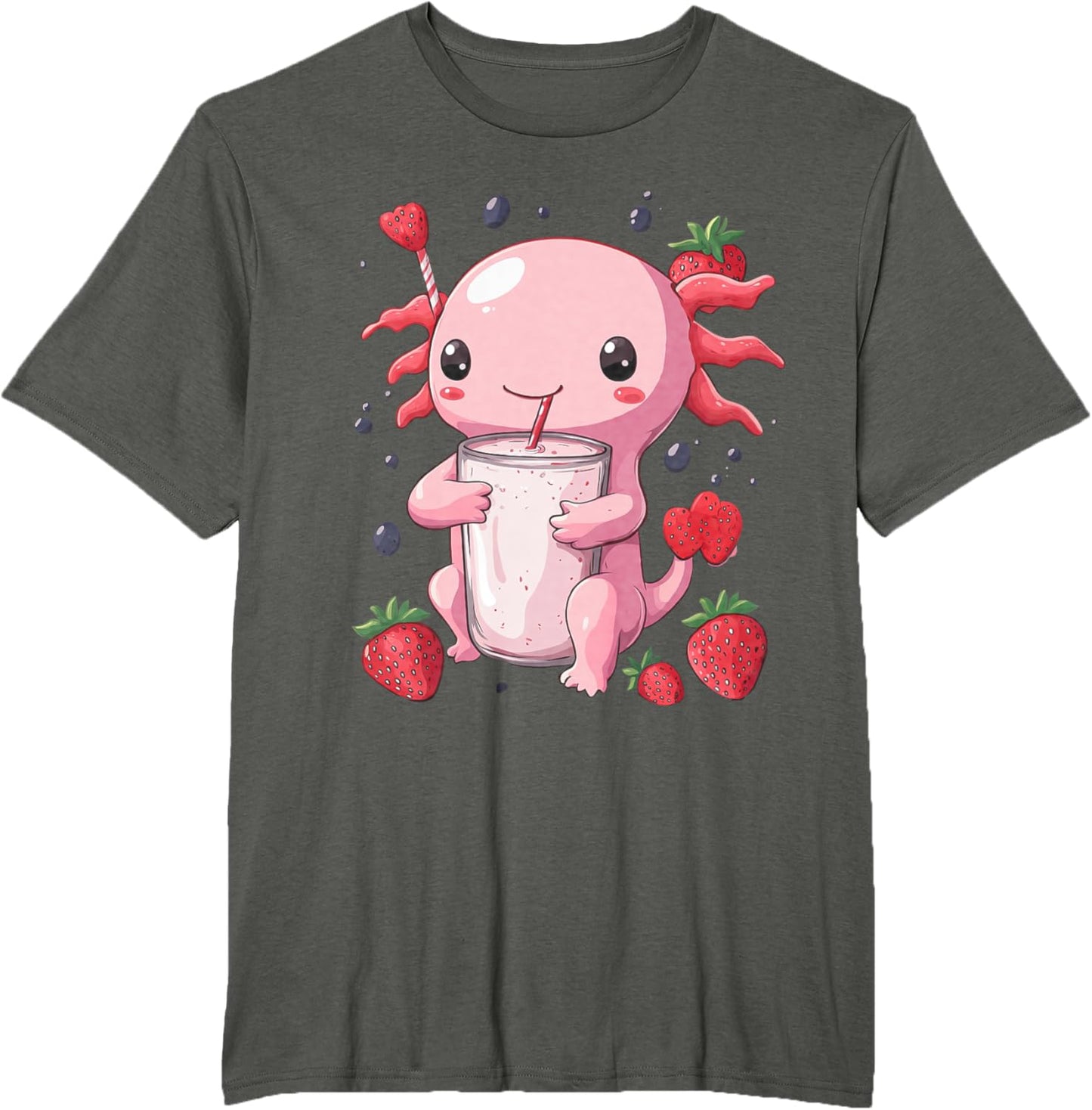 cute axolotl drinks bubble tea bubbletea anime kawaii