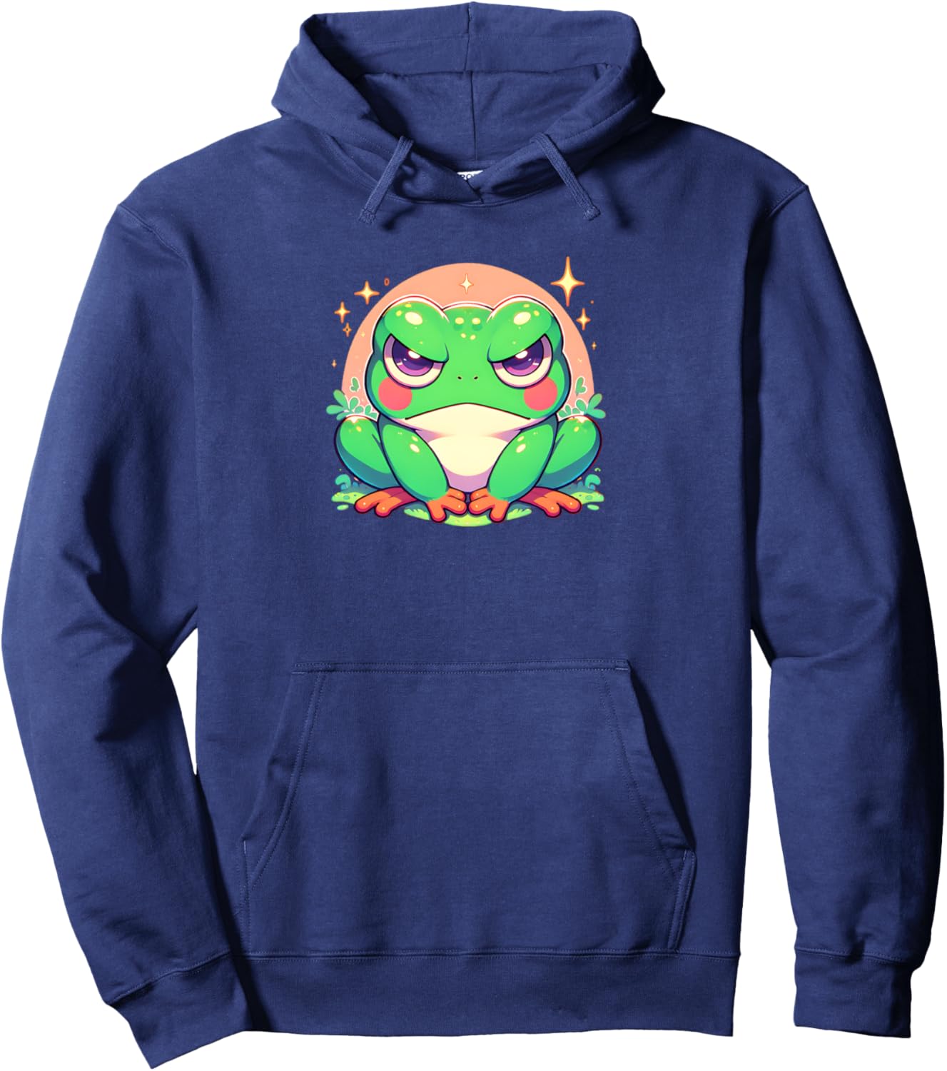 Grumpy Frog Cute Japanese Anime Style Girls Graphic Pullover Hoodie
