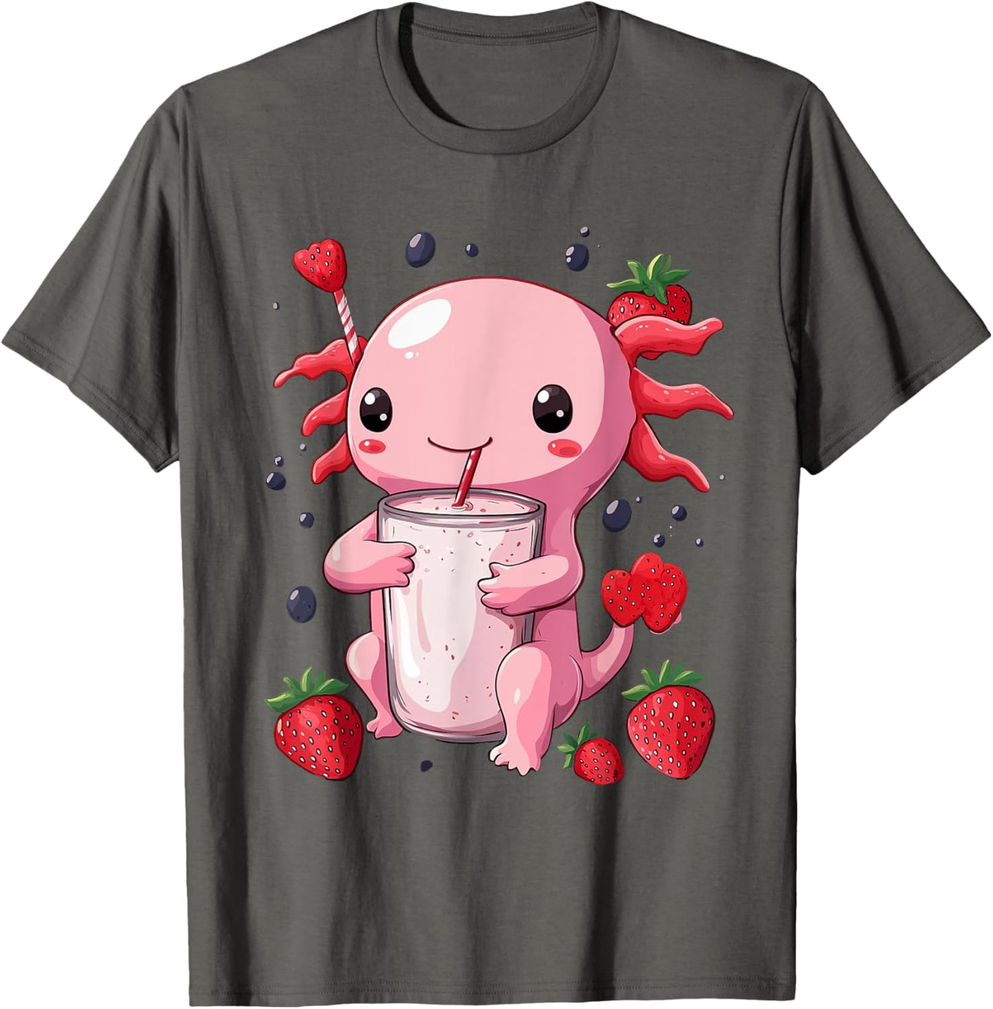 cute axolotl drinks bubble tea bubbletea anime kawaii