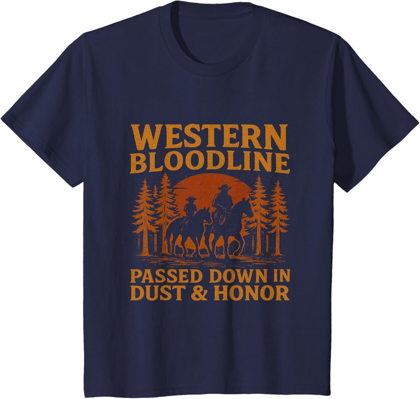 Father Son Cowboy Riding Western Legacy Vintage Tee