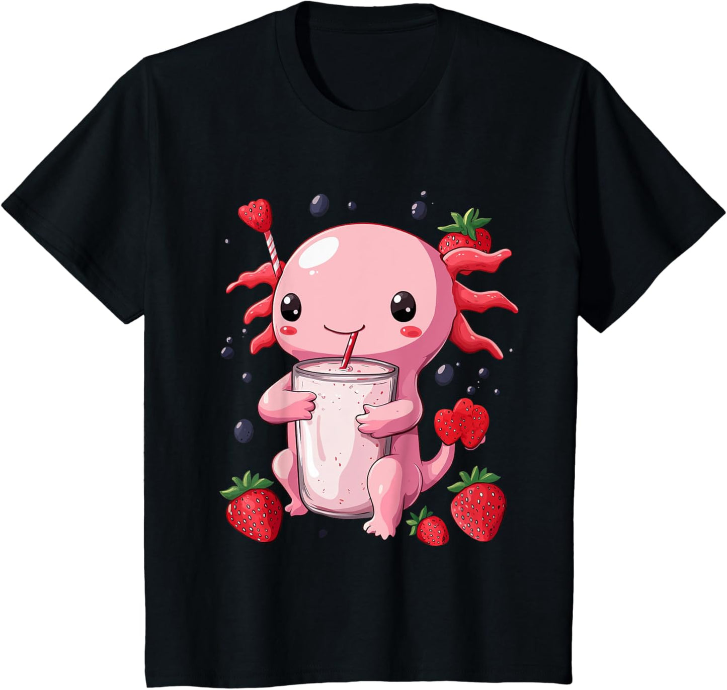 cute axolotl drinks bubble tea bubbletea anime kawaii
