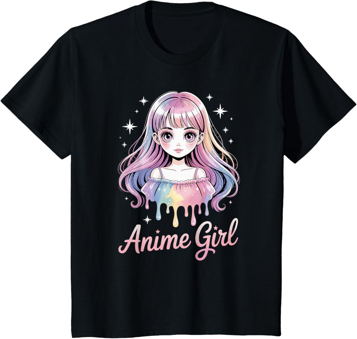 Cute Watercolor Pastel Art Kawaii Anime Girl