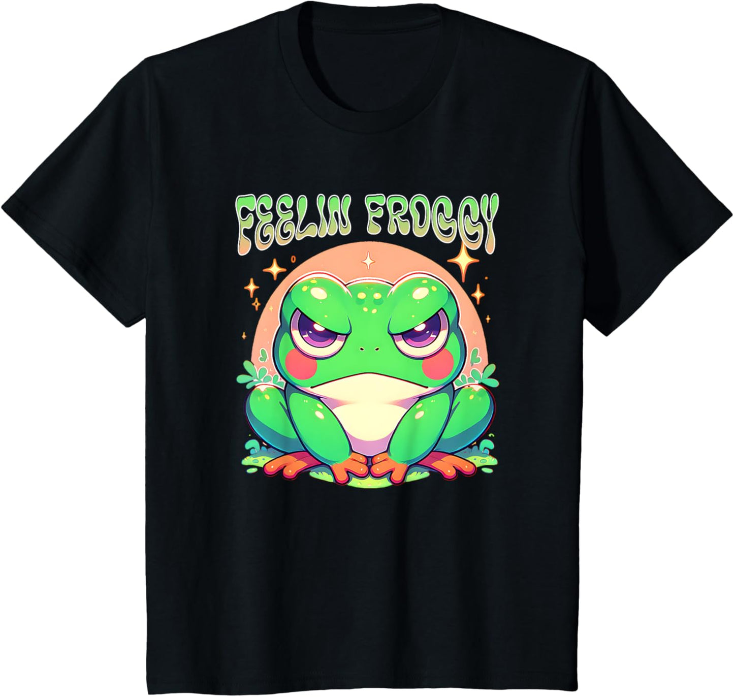 Grumpy Frog Feelin Froggy Cute Japanese Anime Style Girls