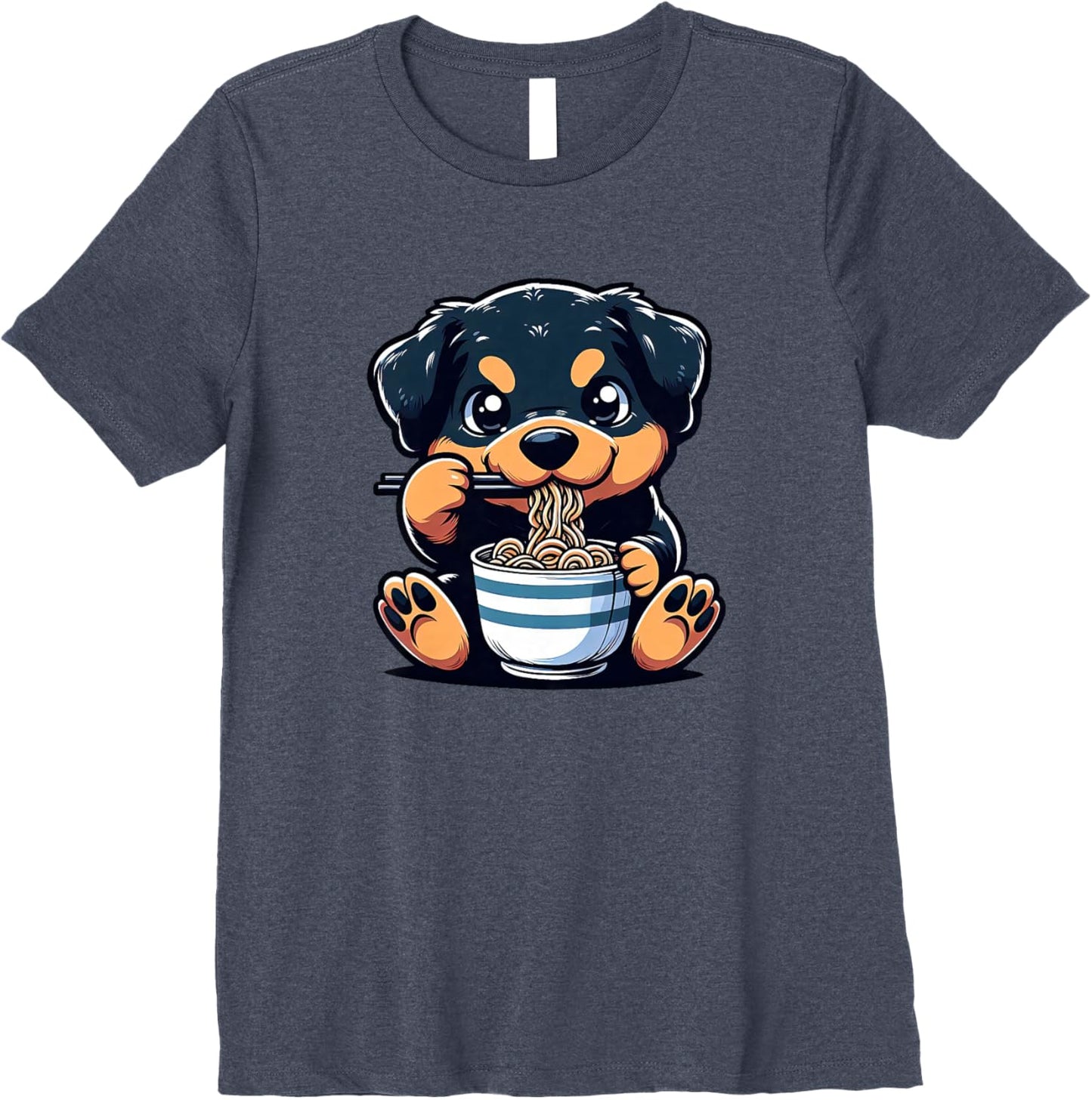 Dog Kawaii Eating Ramen Noodles Rottweiler Anime Premium