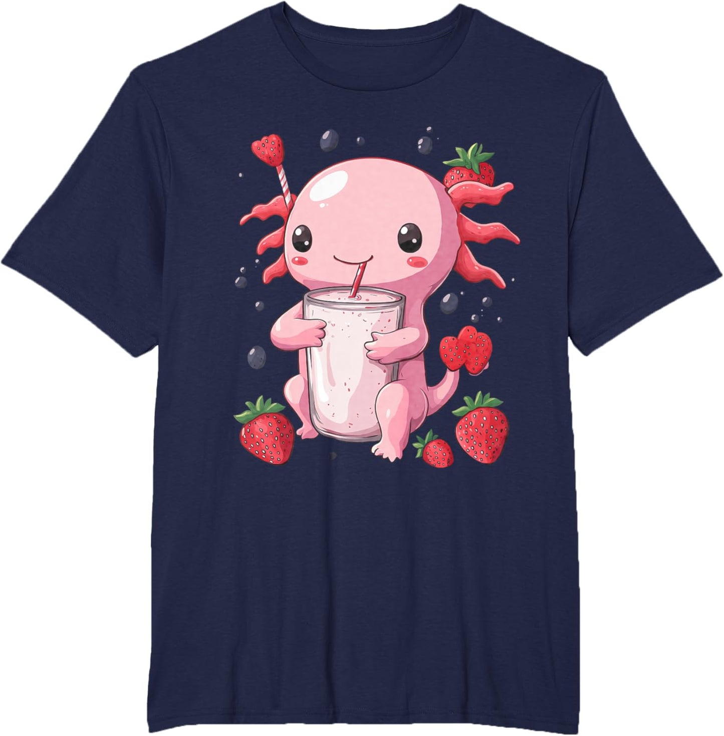 cute axolotl drinks bubble tea bubbletea anime kawaii