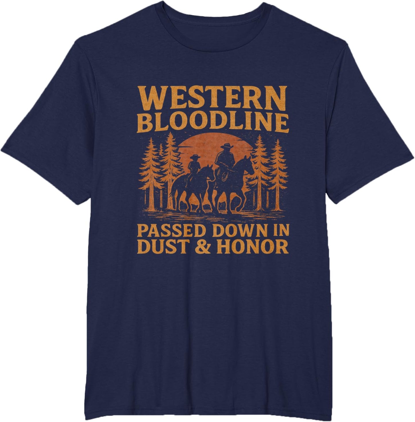 Father Son Cowboy Riding Western Legacy Vintage Tee