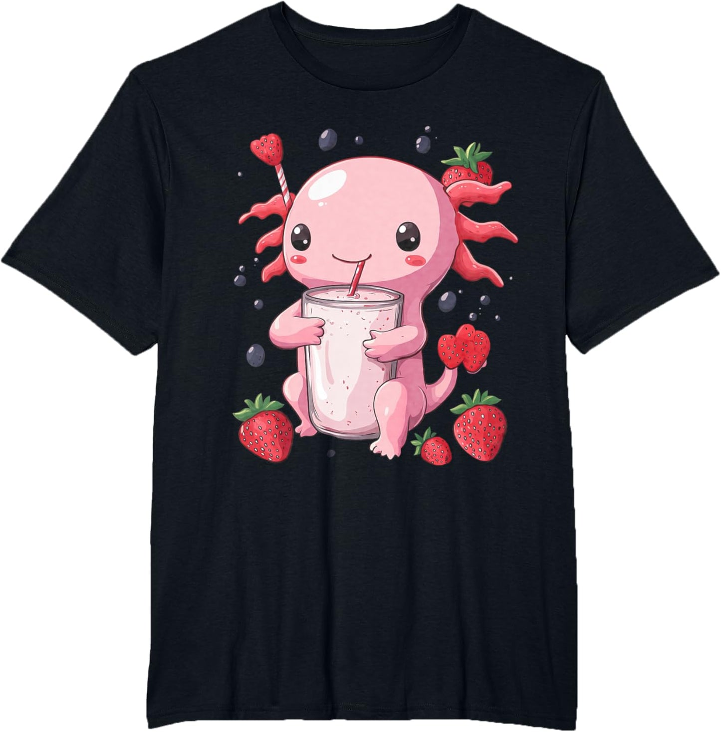 cute axolotl drinks bubble tea bubbletea anime kawaii