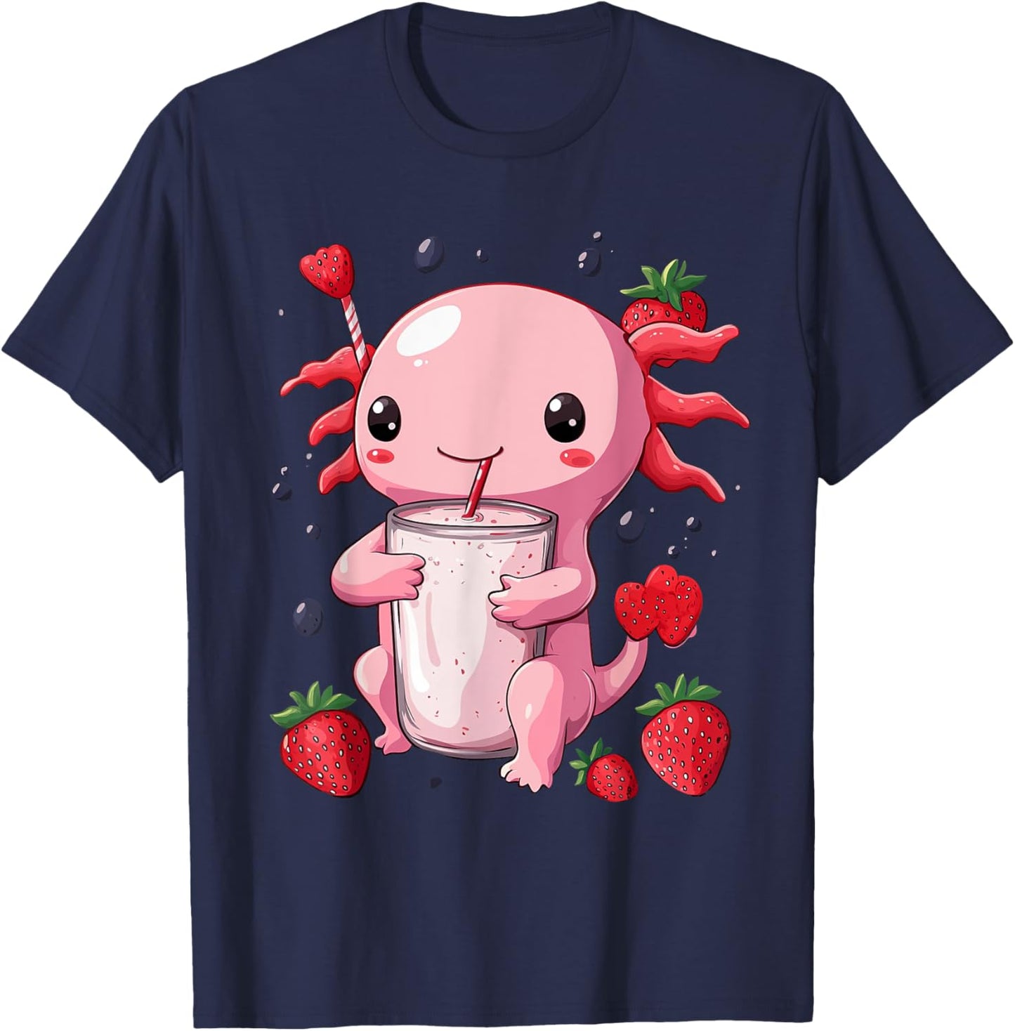 cute axolotl drinks bubble tea bubbletea anime kawaii