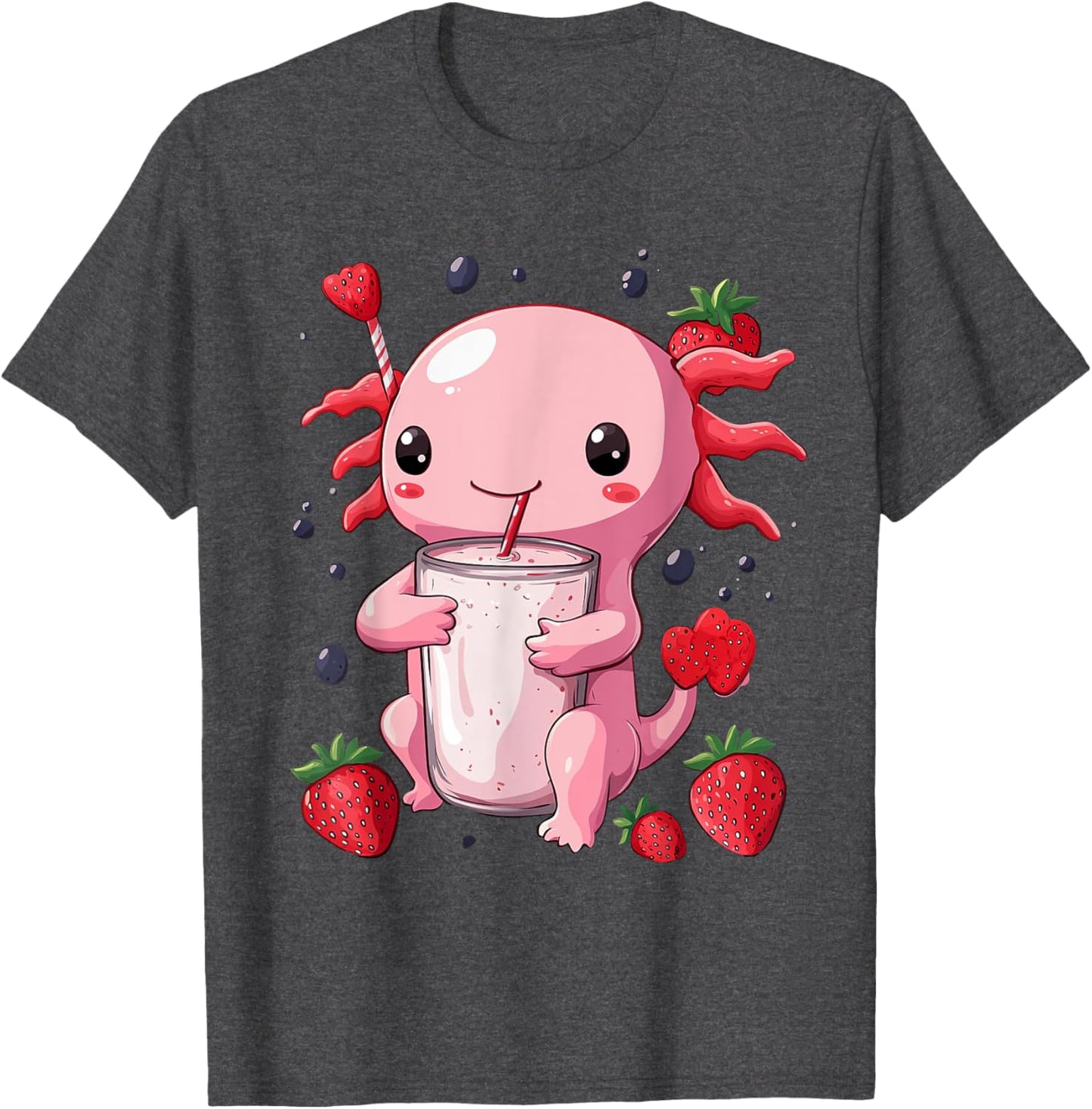 cute axolotl drinks bubble tea bubbletea anime kawaii
