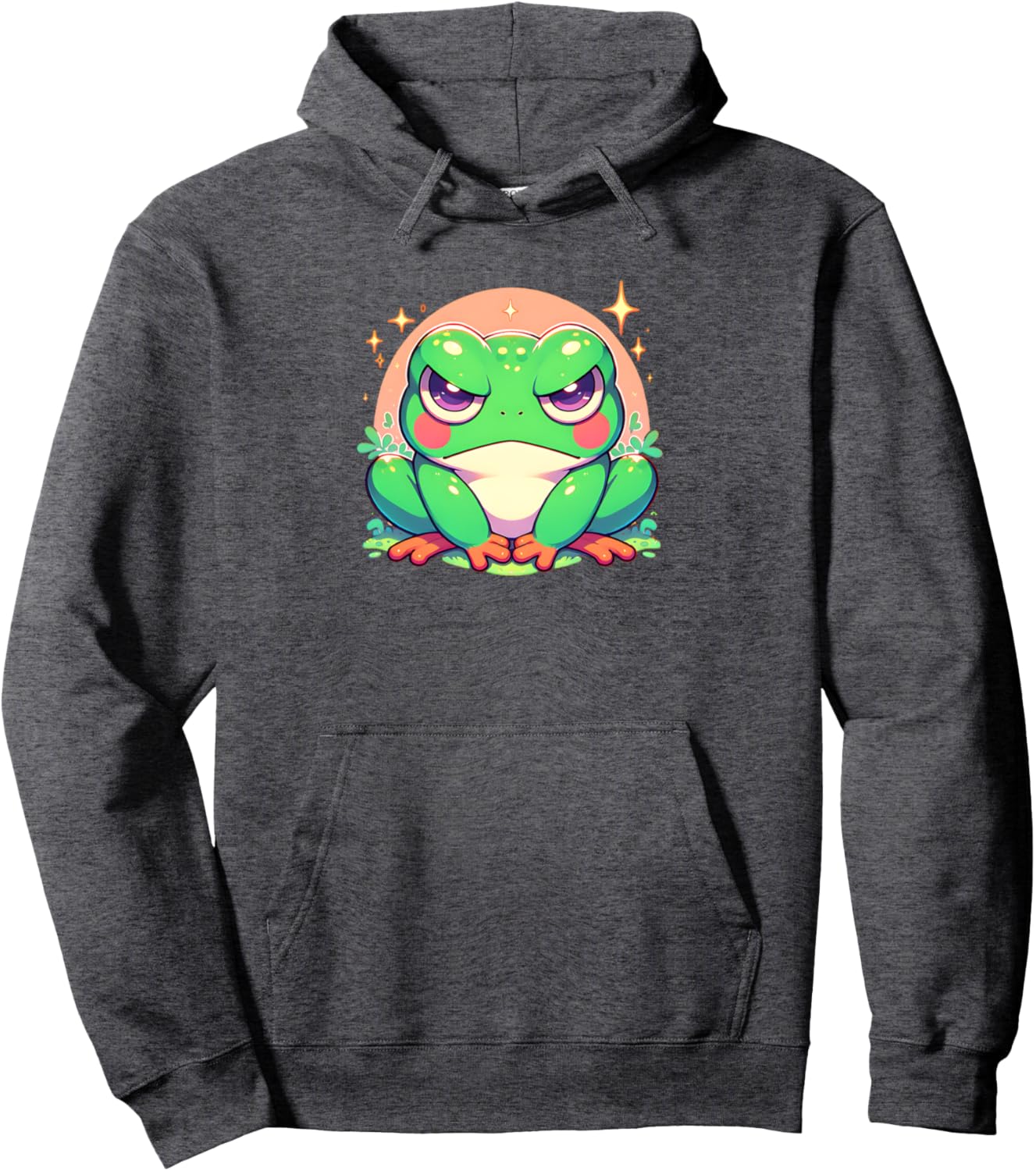 Grumpy Frog Cute Japanese Anime Style Girls Graphic Pullover Hoodie