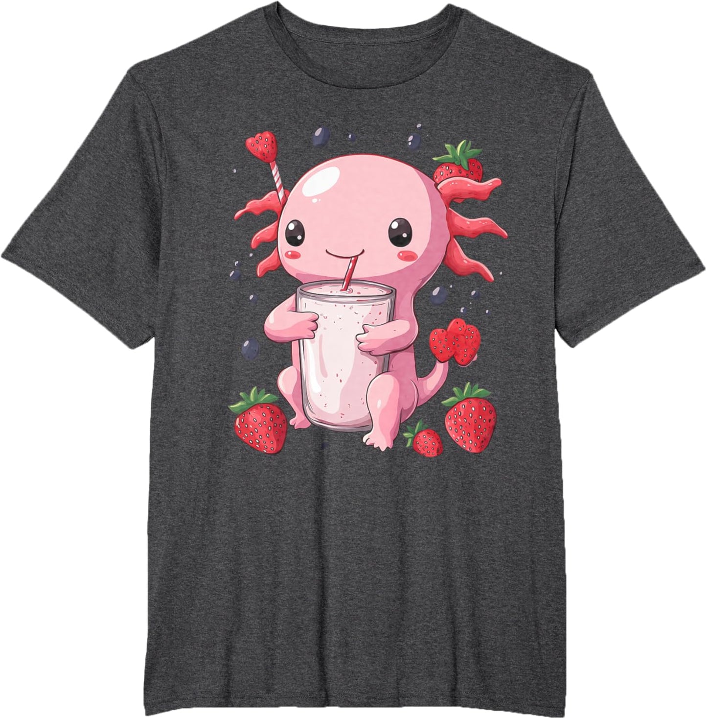 cute axolotl drinks bubble tea bubbletea anime kawaii