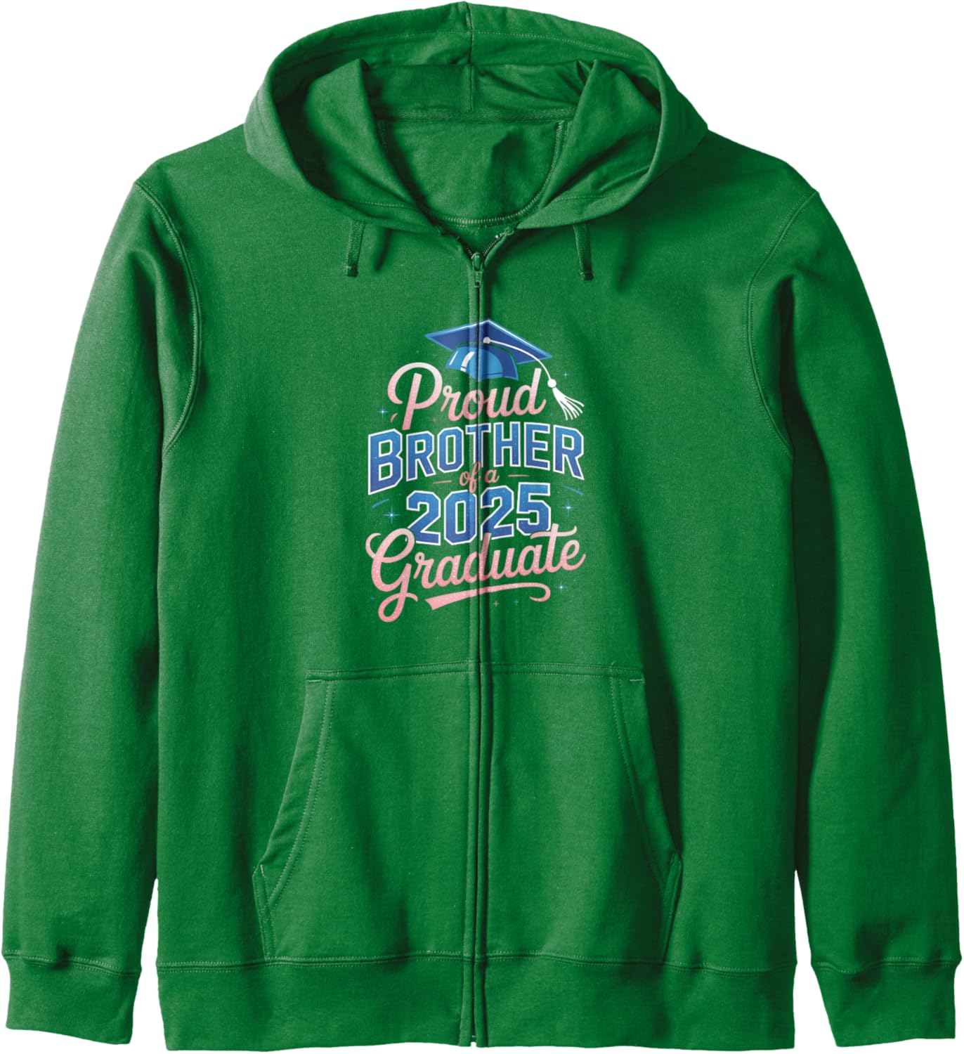2025 Graduation Proud Brother Supportive Family Art Zip Hoodie
