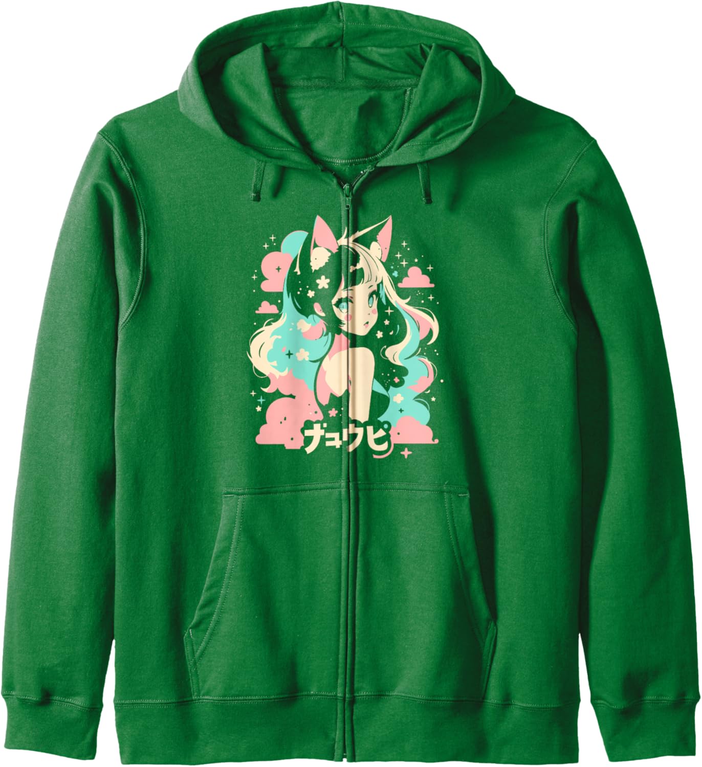 Anime Waifu Cute Anime manga Cat Girl Sweet Retro Japan Zip Hoodie
