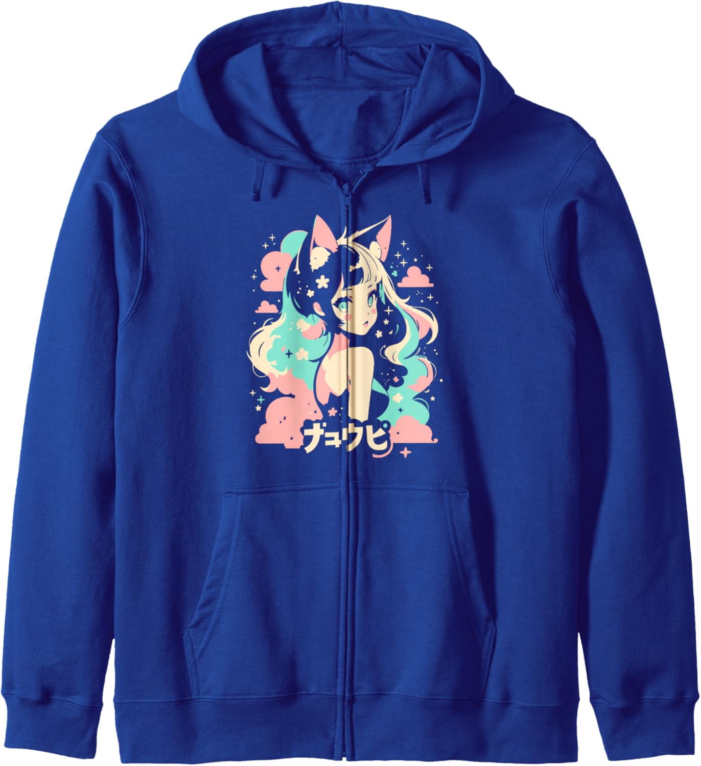 Anime Waifu Cute Anime manga Cat Girl Sweet Retro Japan Zip Hoodie