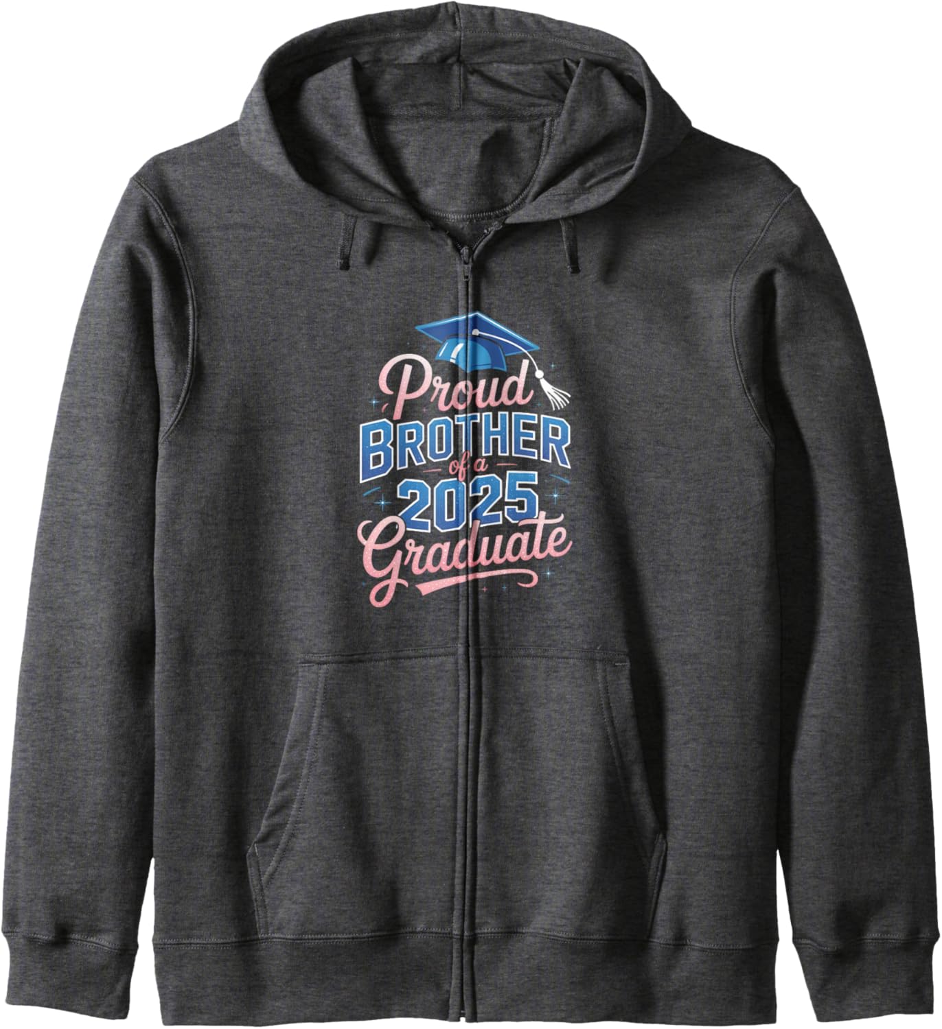 2025 Graduation Proud Brother Supportive Family Art Zip Hoodie