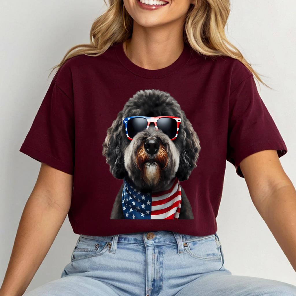 Portuguese Water Dog American 4th Of July Incependence Day T-shirt