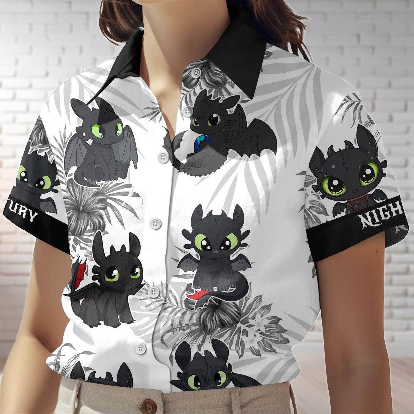 Toothless Button Shirt And Shorts, Disney Night Fury Hawaiian Shirt, How To Train Your Dragon Shirt, Swim Shorts, Summer Beach Shirt