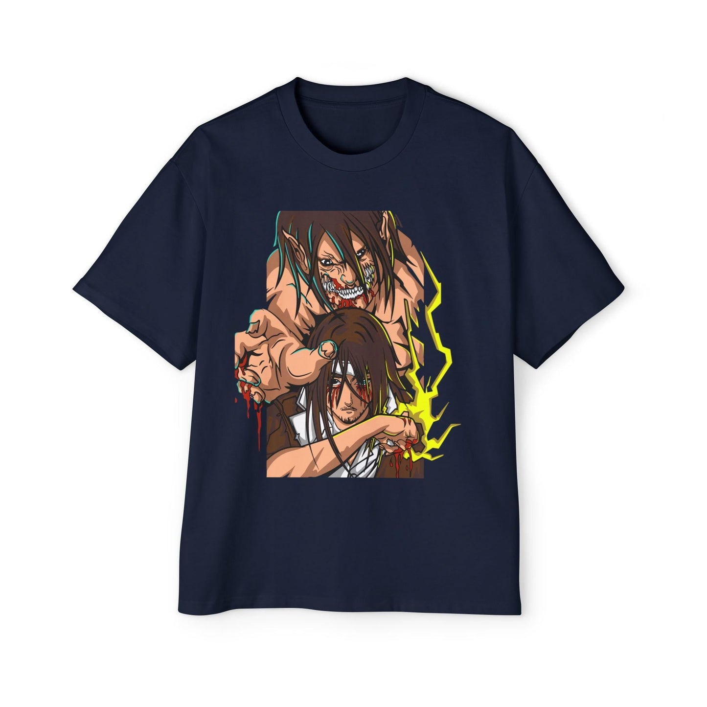 Attack on Titan Anime Men's Heavy Oversized Tee, Shingeki no Kyojin Shirt, Plus Size Japanese Manga Tshirt, Giant Titans Tee, Cosplay