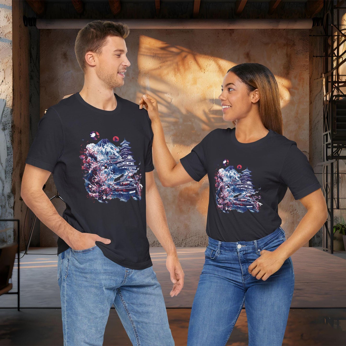 Anime-Inspired Japan Tee | Mount Fuji & Cherry Blossom Art | Aesthetic Japanese Graphic Shirt | Vintage Japan Streetwear