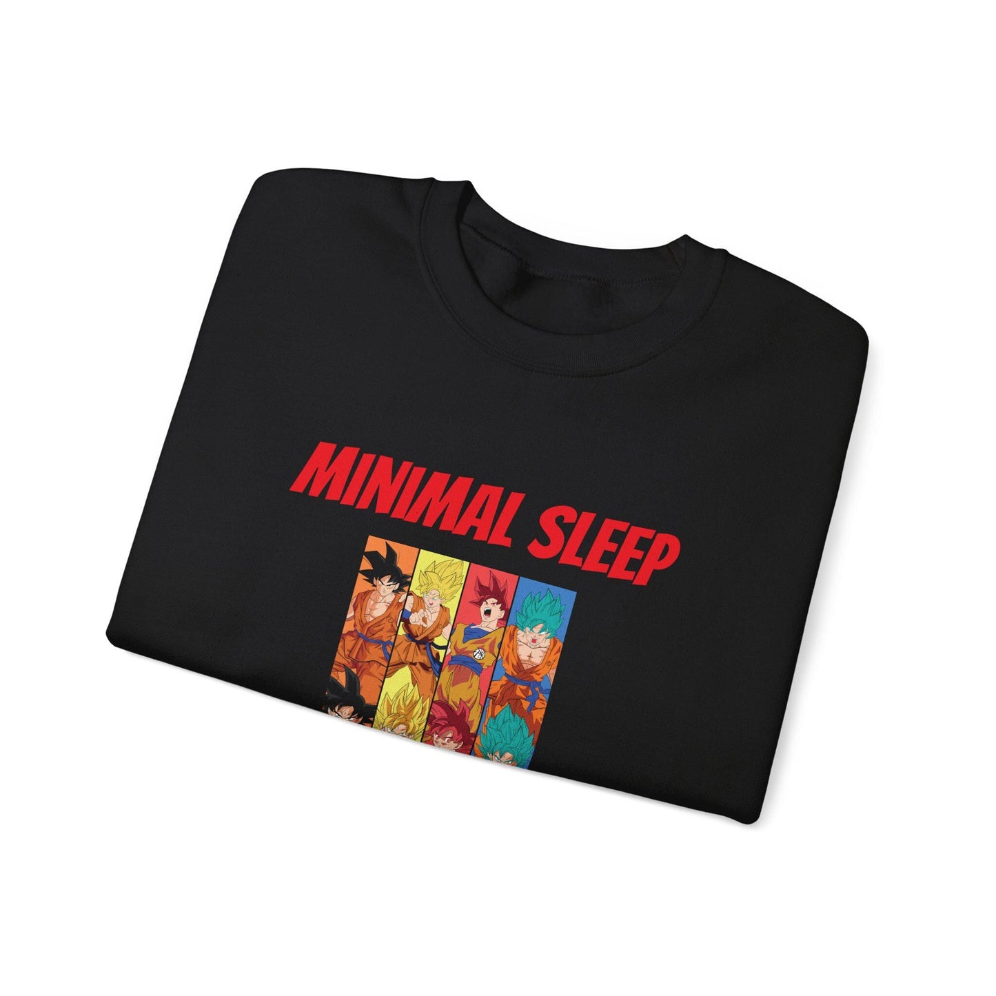 Anime Themed Crewneck Sweatshirt - Minimal Sleep Max Anime, Unisex Pullover, Cozy Gift for Anime Lovers, Casual Wear, Cartoon Sweatshirt