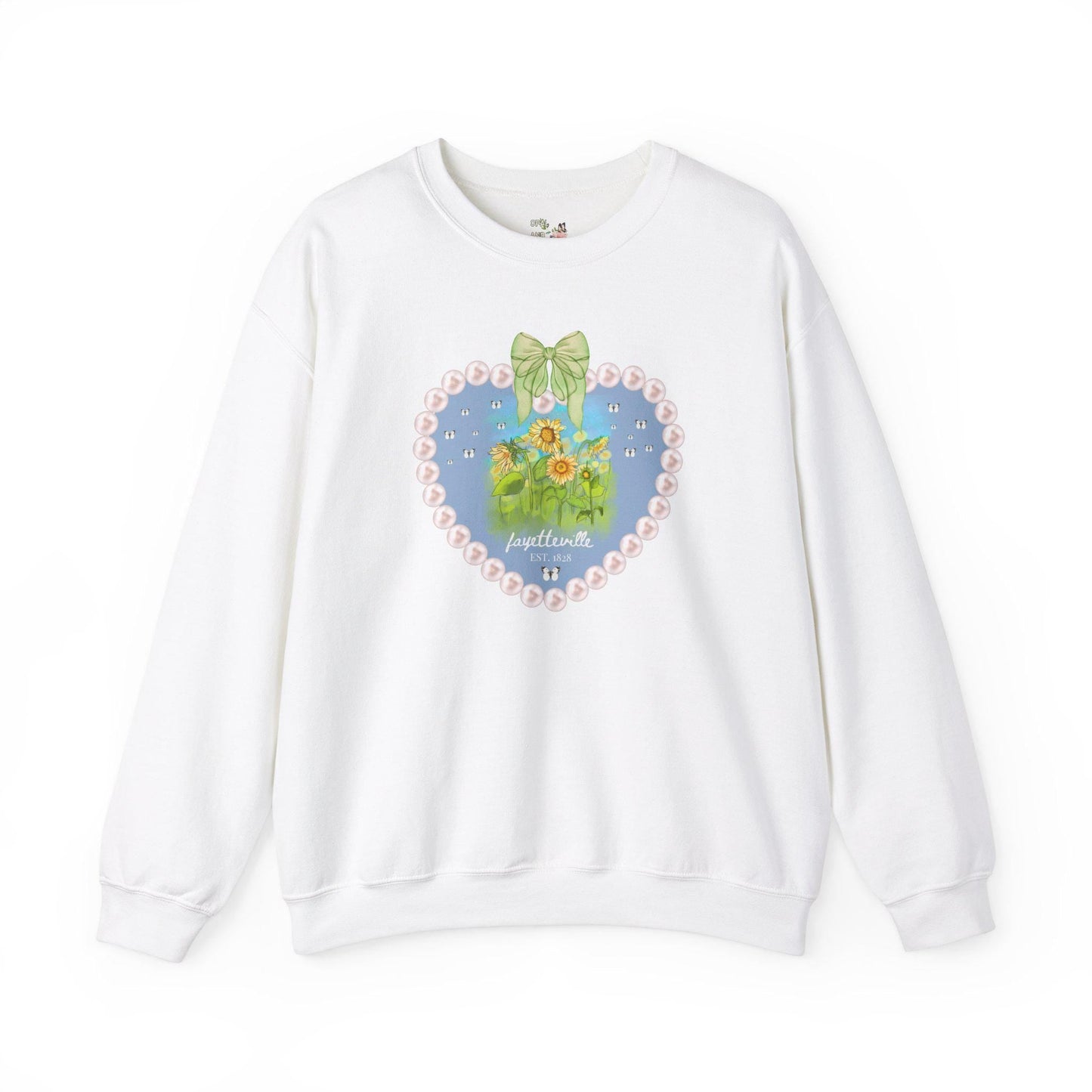 Fayetteville Arkansas Sweatshirt for Friend Living in Northwest Arkansas: Cute 1828 Northwest Arkansas Butterly Lover Shirt with Sunflowers