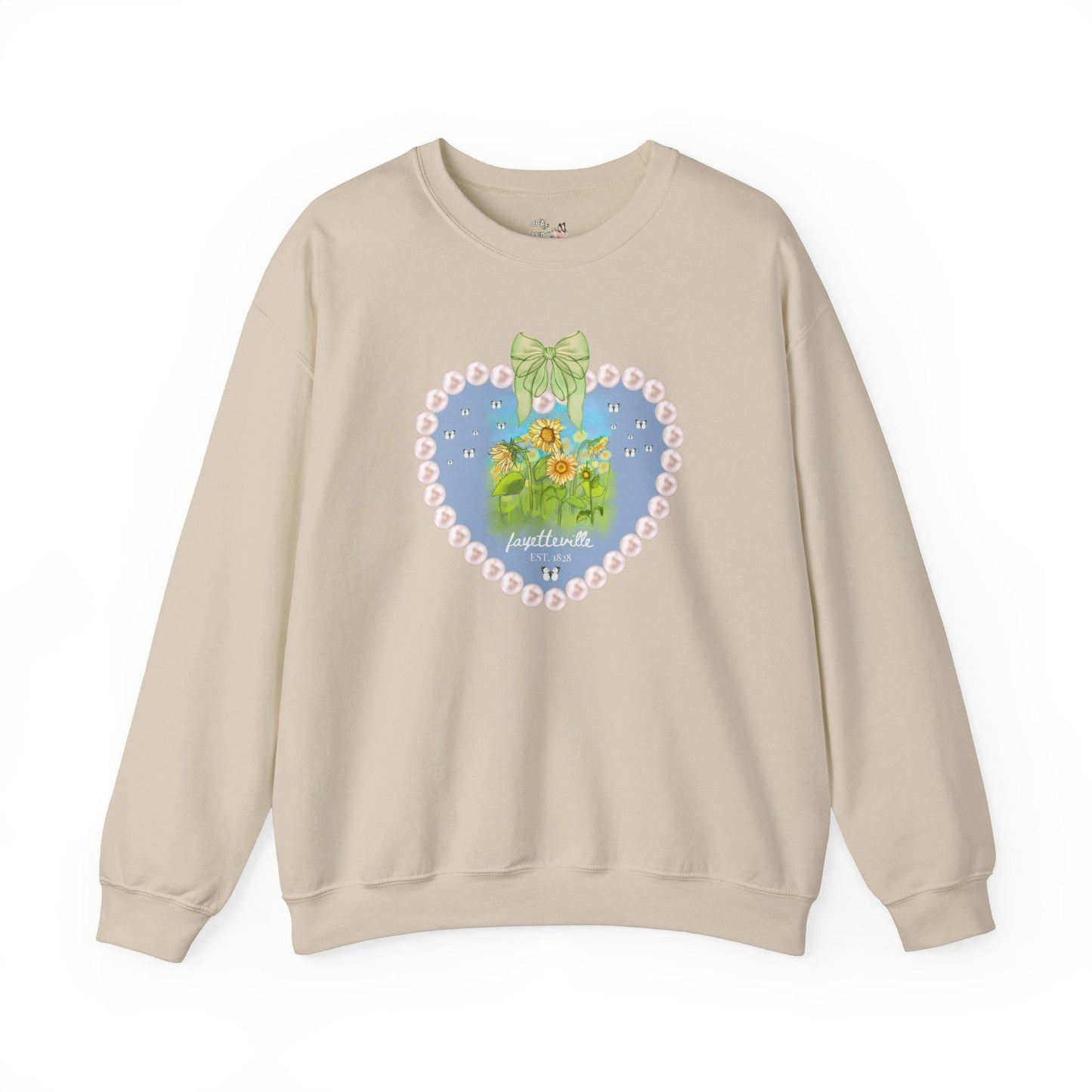 Fayetteville Arkansas Sweatshirt for Friend Living in Northwest Arkansas: Cute 1828 Northwest Arkansas Butterly Lover Shirt with Sunflowers