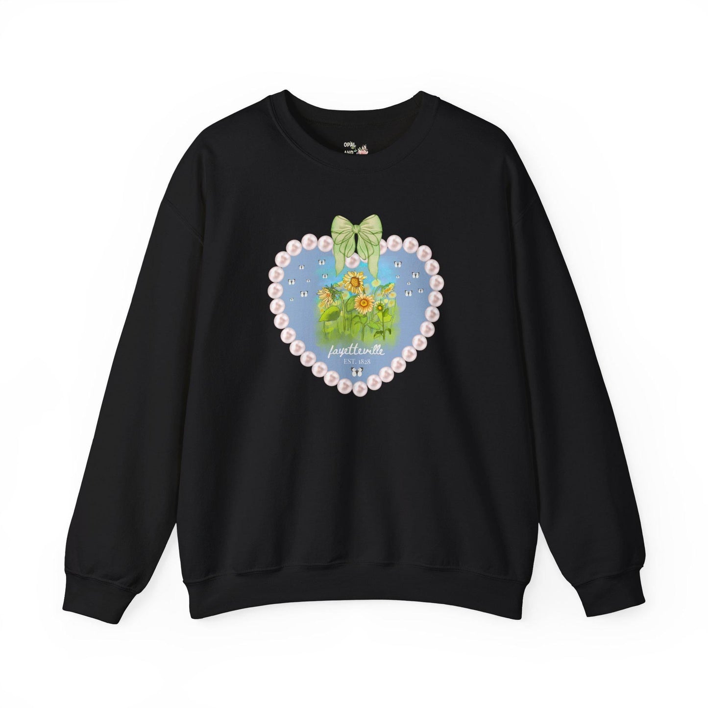 Fayetteville Arkansas Sweatshirt for Friend Living in Northwest Arkansas: Cute 1828 Northwest Arkansas Butterly Lover Shirt with Sunflowers