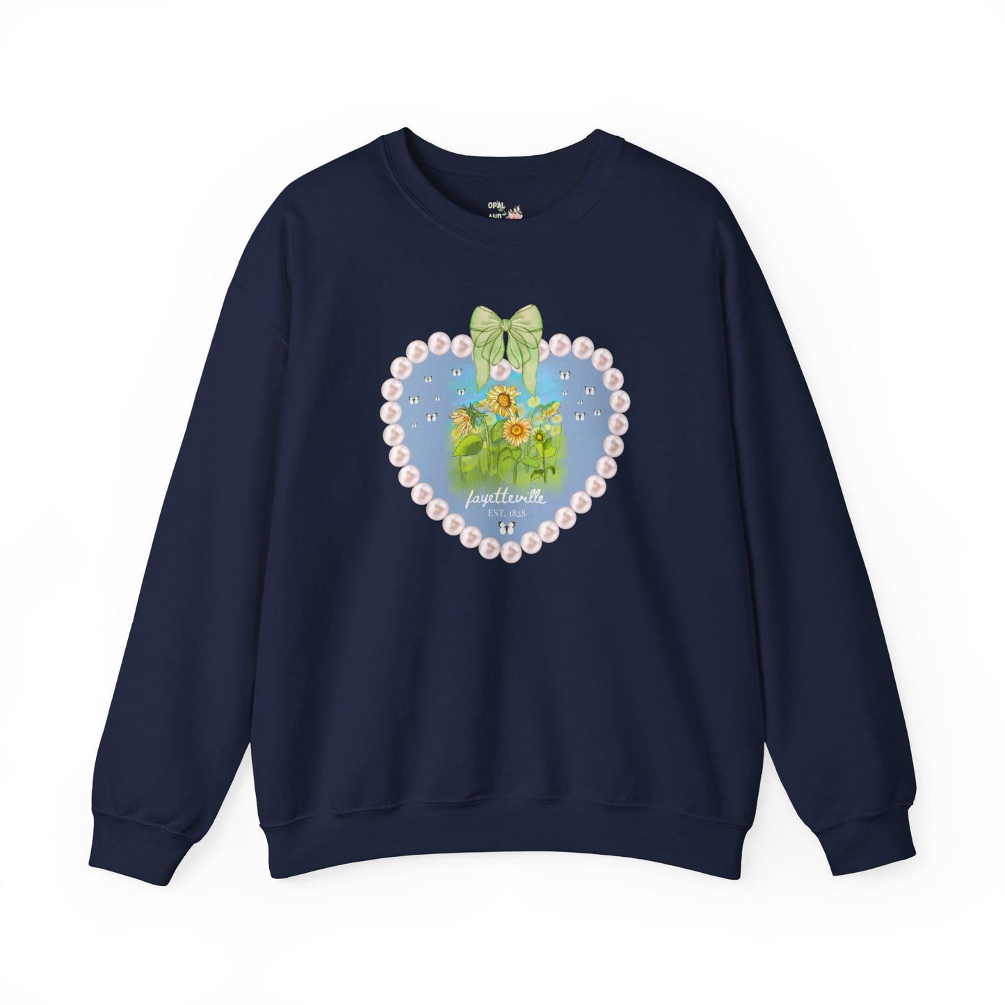 Fayetteville Arkansas Sweatshirt for Friend Living in Northwest Arkansas: Cute 1828 Northwest Arkansas Butterly Lover Shirt with Sunflowers