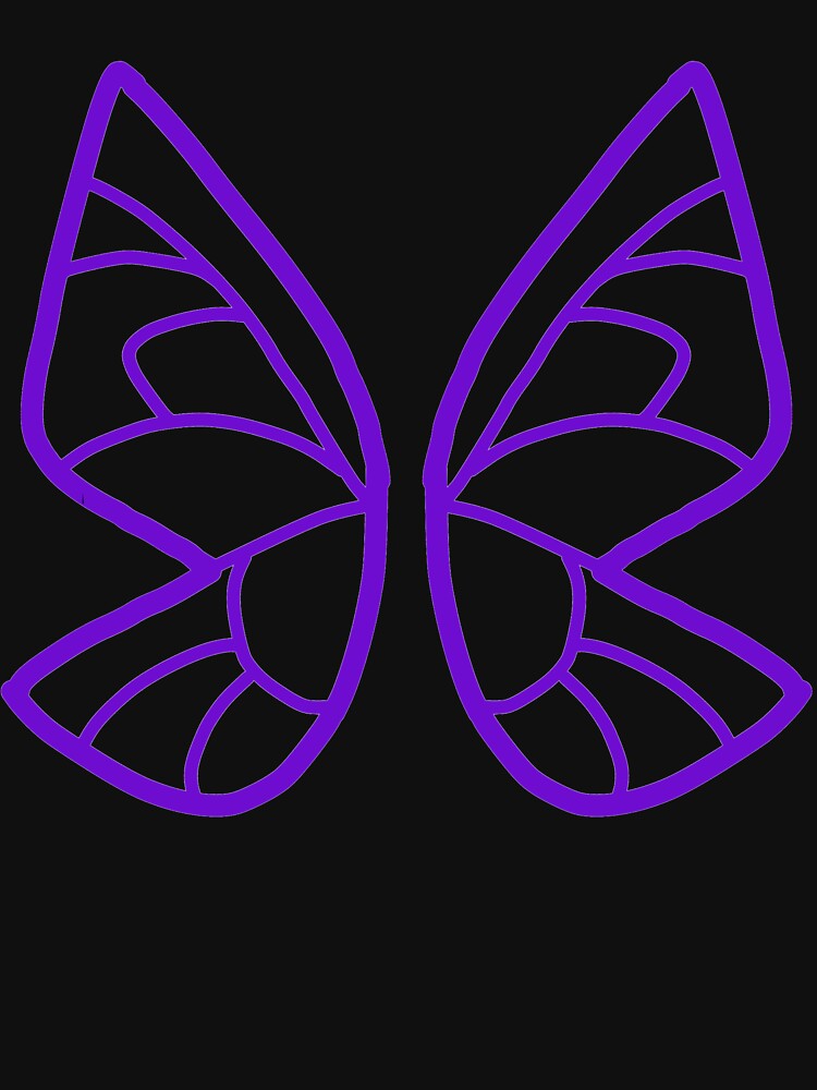 Cute Neon Violet Fairy Wings Graphic Lightweight Hoodie