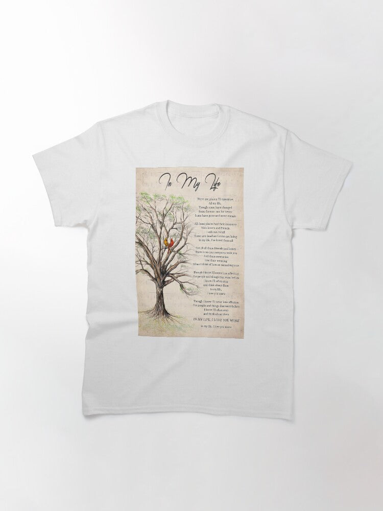In My Life Lyrics Poster, The Beatles Song Lyrics Poster, Song Poster, Song Lyrics Print, Lyrics Wall Art, vintage music poster, music gifts Classic T-Shirt Style005
