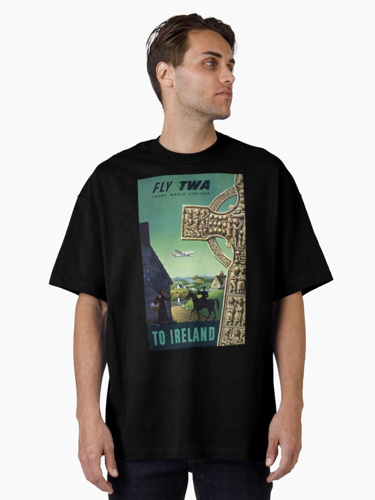 To Ireland vintage travel poster Oversized T-Shirt