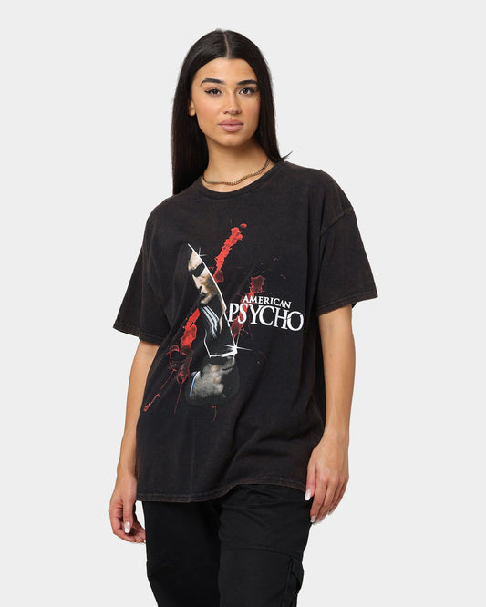 Goat Crew X American Psycho Knife Vintage T-Shirt Black Wash Style001
