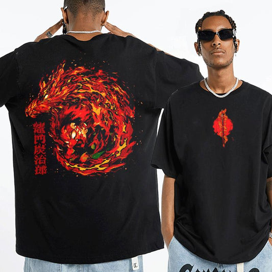 Demon Slayer Kamado Tanjiro 2 Sides T-Shirt, 90s Slayer Style, Anime T-shirt, Anime Sweatshirt, Graphic Anime Tee, Anime Lovers Shirt, Japanese Anime Tees, Special T-shirt, Anime Manga Shirt, Anime Shirt, Hoodie,  Cotton Top Gym Menswear Womenswear.