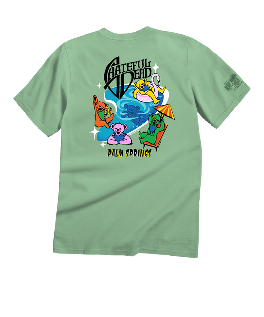 Grateful Dead Pool Party - Key Lime Dyed Short Sleeve Crewneck T-Shirt