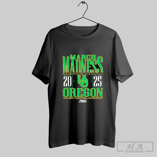 2025 Oregon Ducks Ncaa Mens Basketball Touney March Madness Green Interlock Uo T Shirt